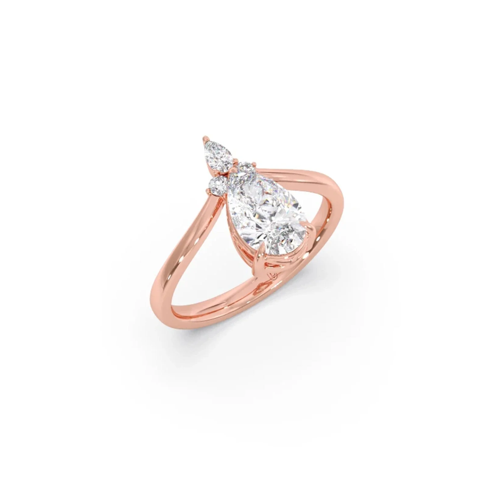 Comet Pear Round Stylized Ring - Image 5