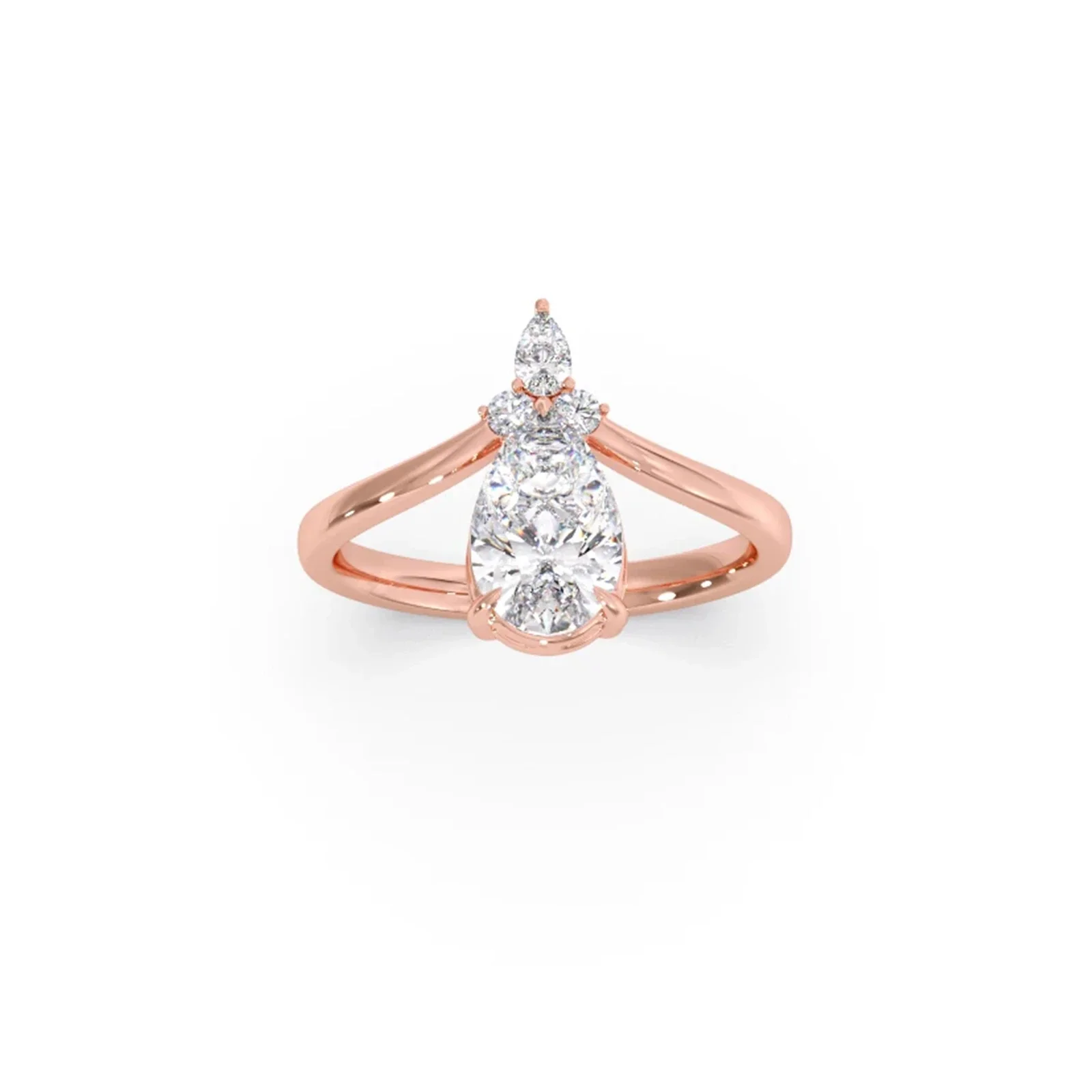 Comet Pear Round Stylized Ring - Image 6