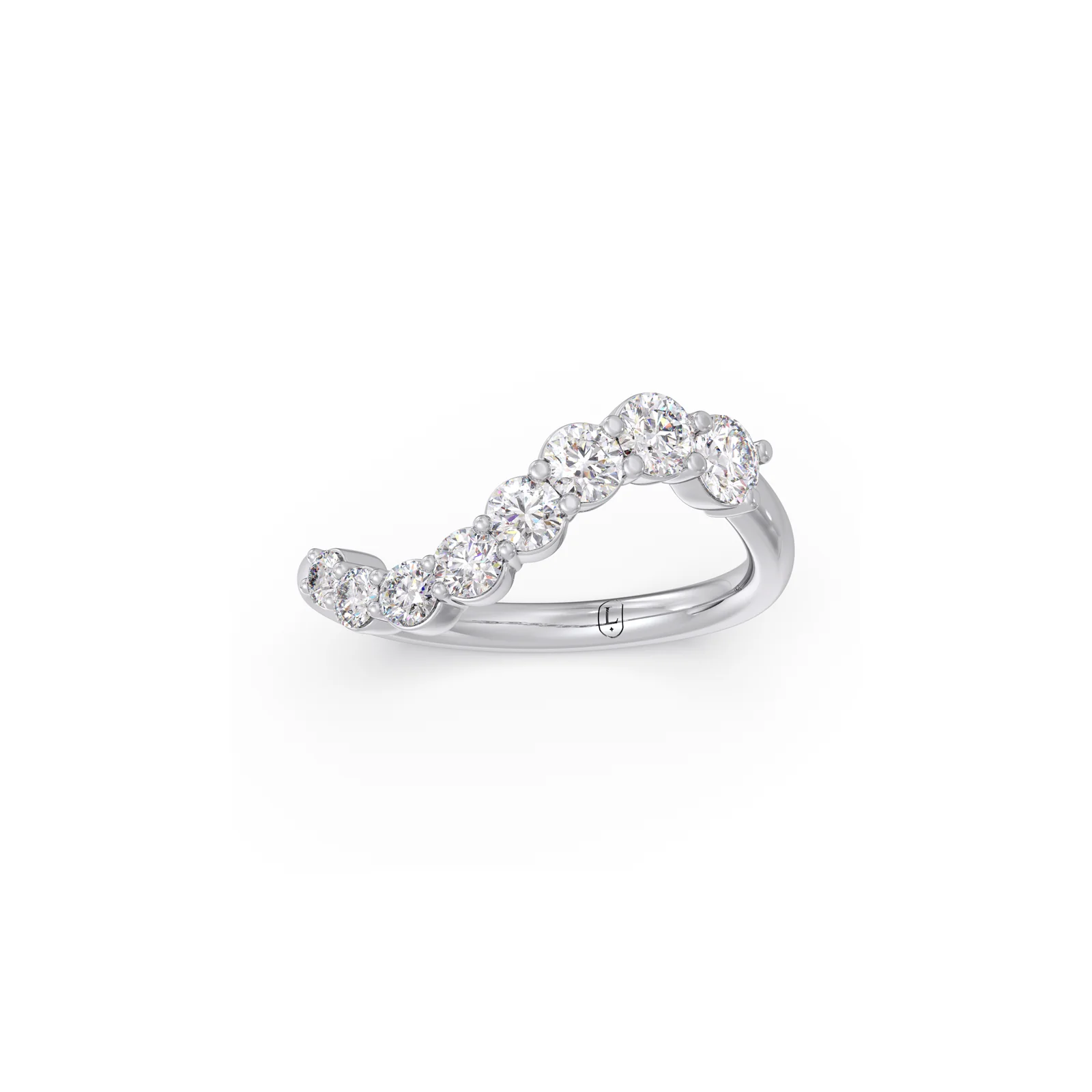 Curved Round Diamond Ring - Image 10