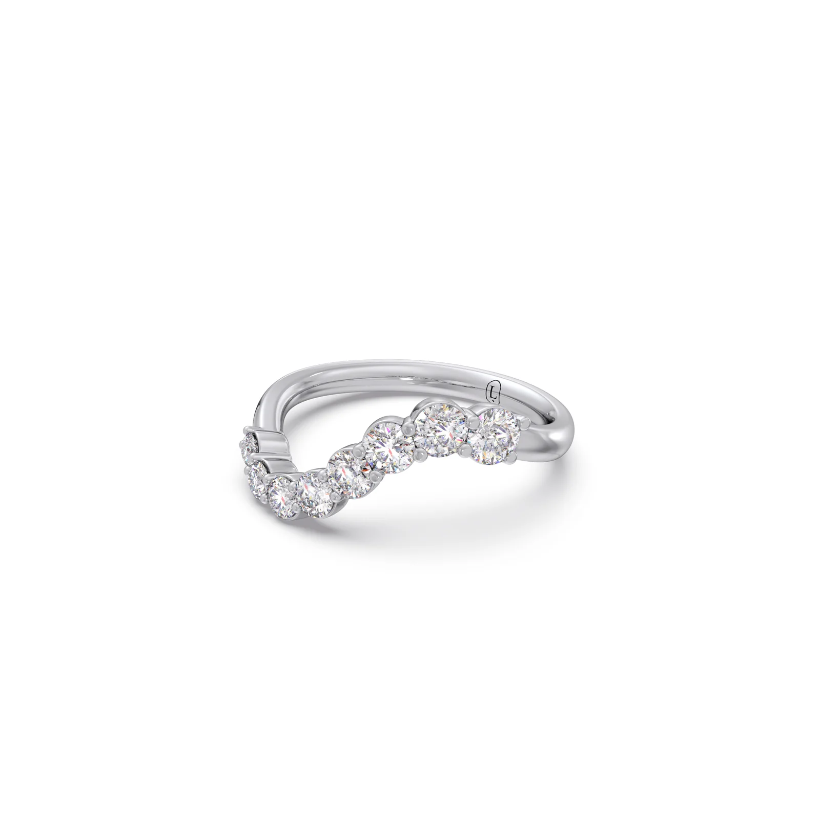 Curved Round Diamond Ring - Image 12