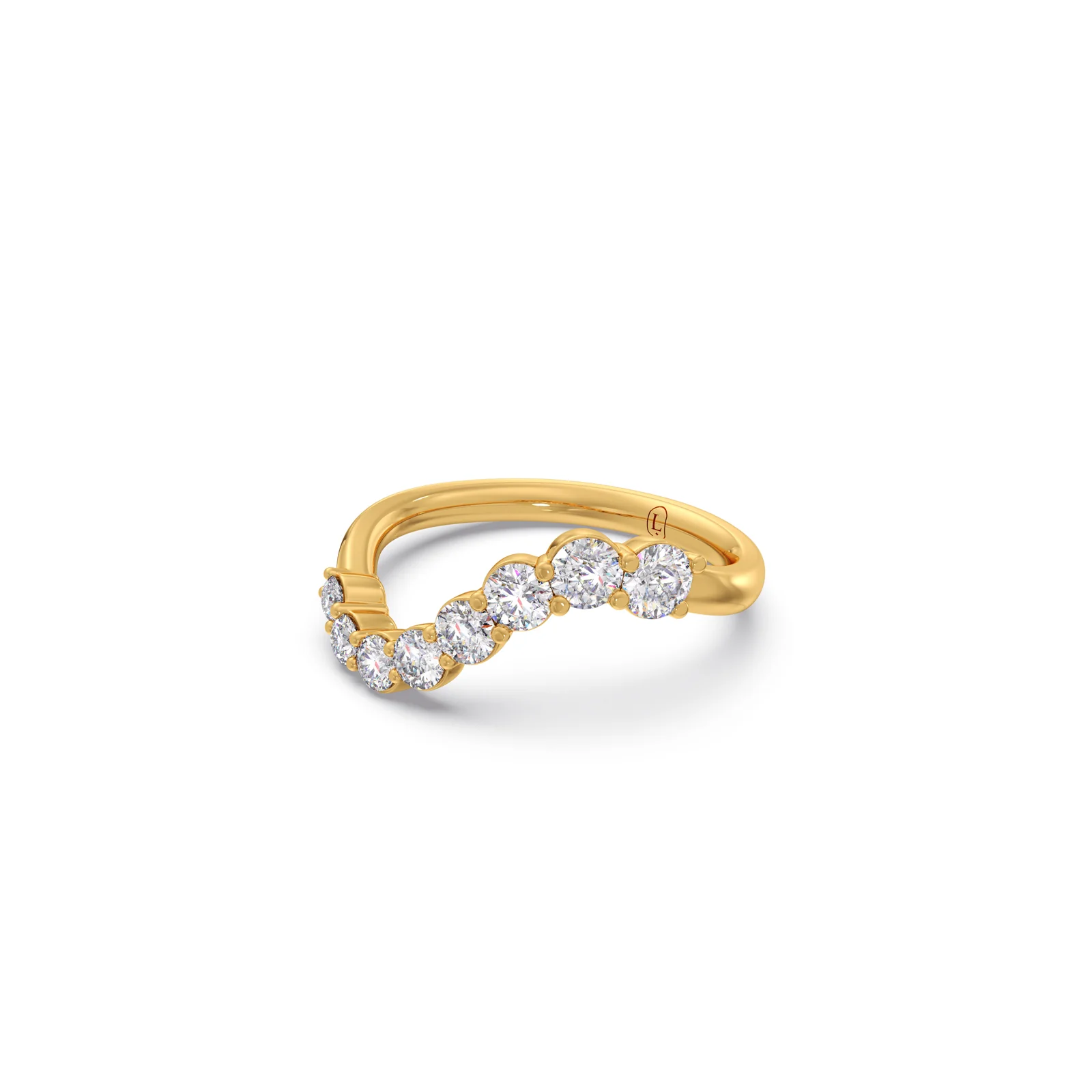 Curved Round Diamond Ring - Image 4