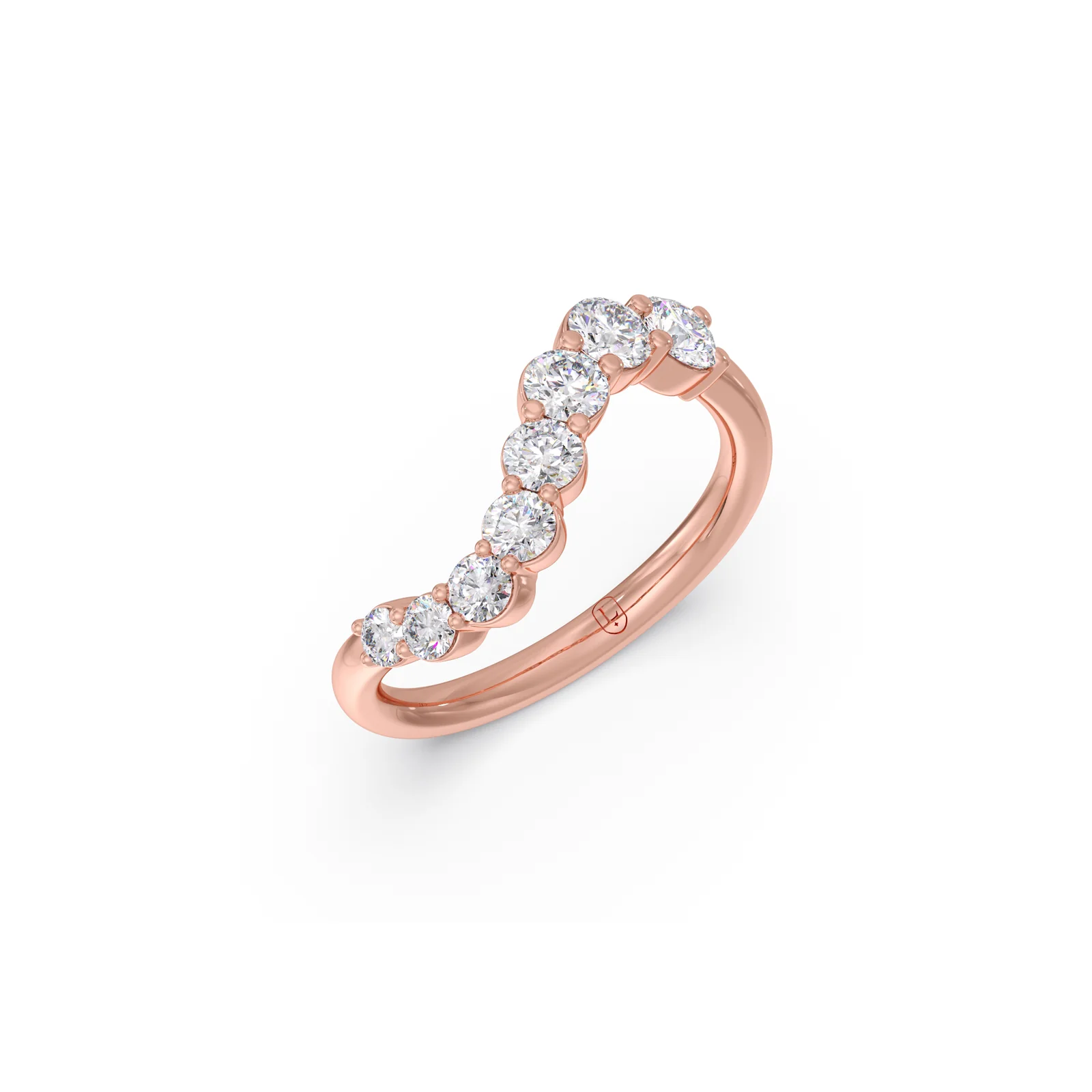 Curved Round Diamond Ring - Image 5