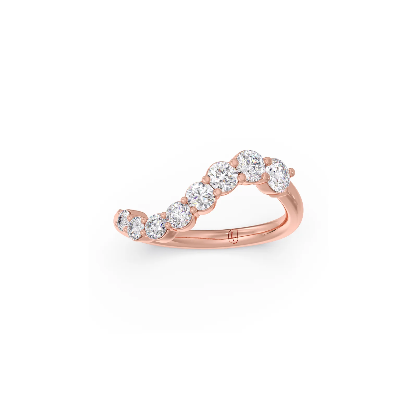 Curved Round Diamond Ring - Image 6