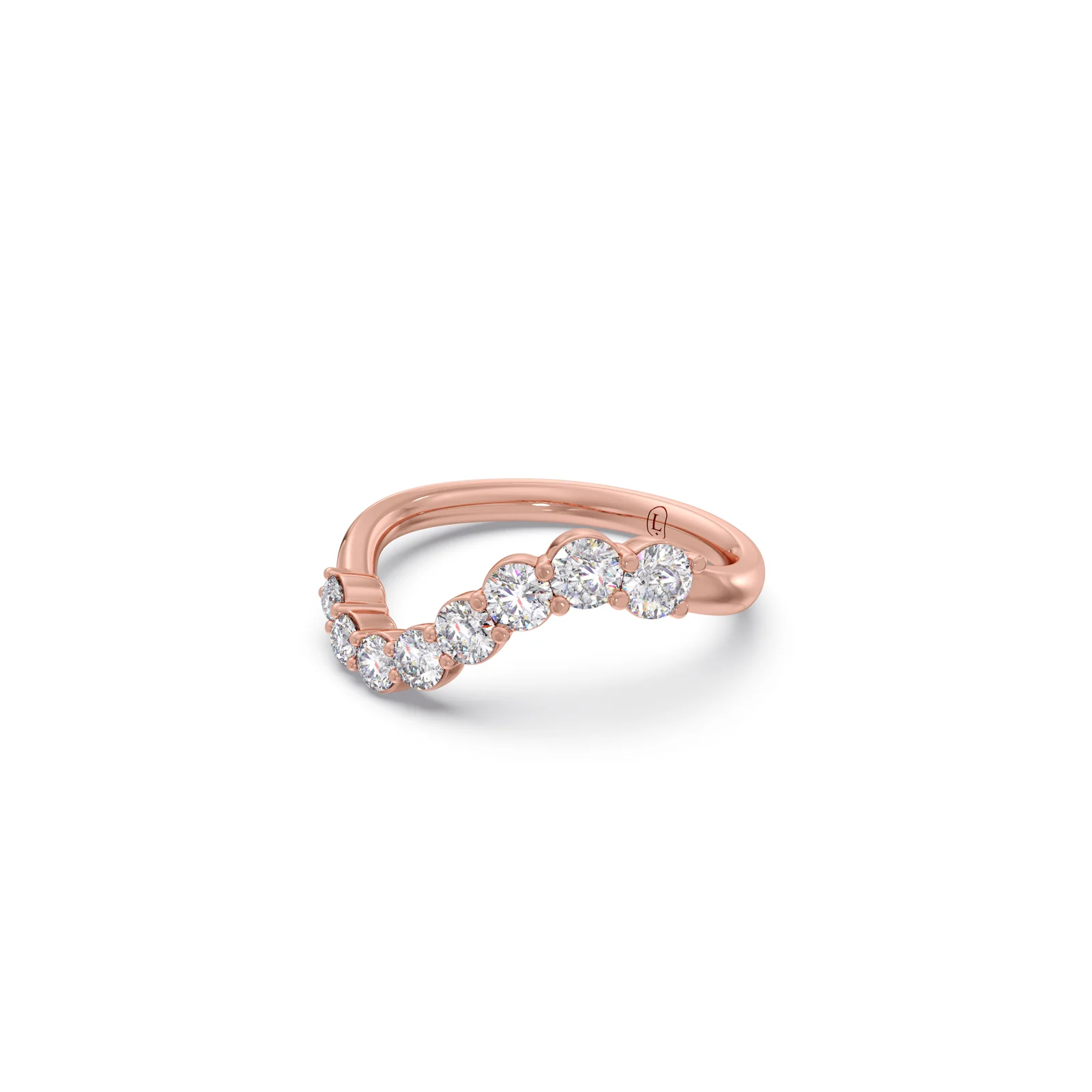 Curved Round Diamond Ring - Image 8
