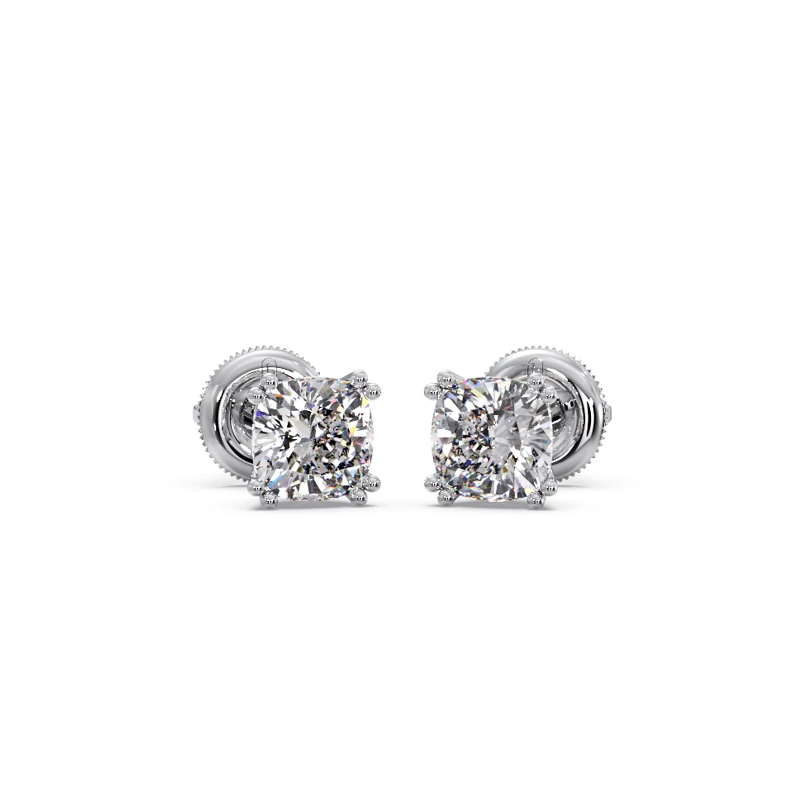 Cushion Cut Diamond Stud Earrings - Image 9