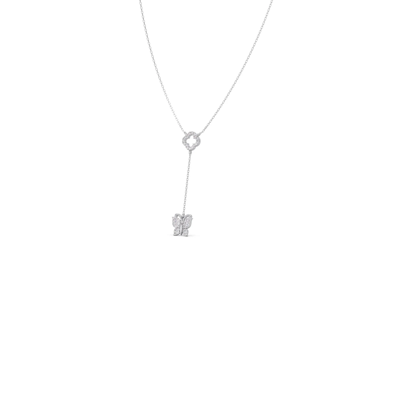 Delicate Diamond Butterfly Drop Necklace - Image 10