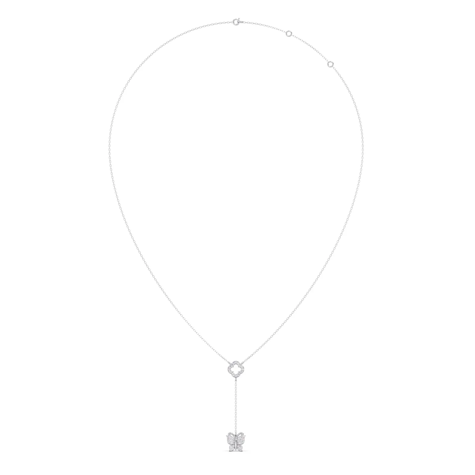 Delicate Diamond Butterfly Drop Necklace - Image 11