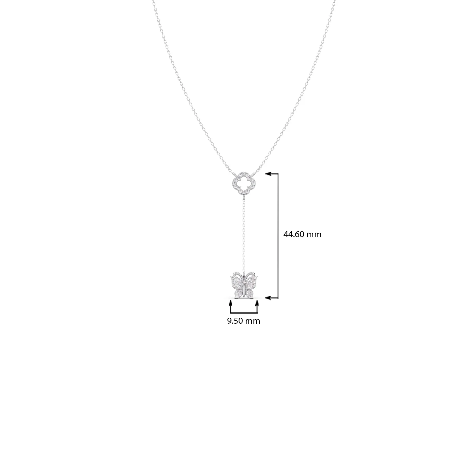 Delicate Diamond Butterfly Drop Necklace - Image 12