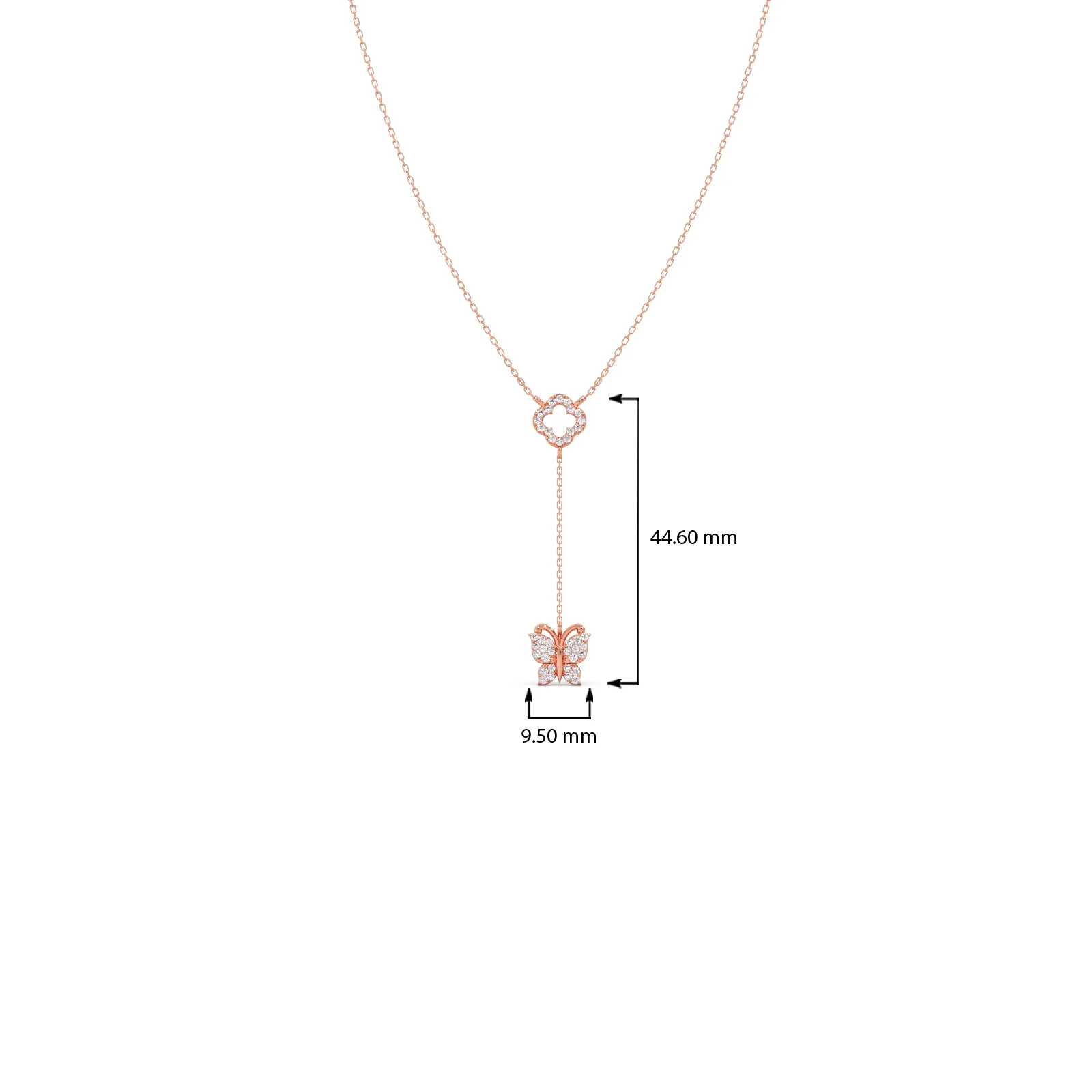 Delicate Diamond Butterfly Drop Necklace - Image 4