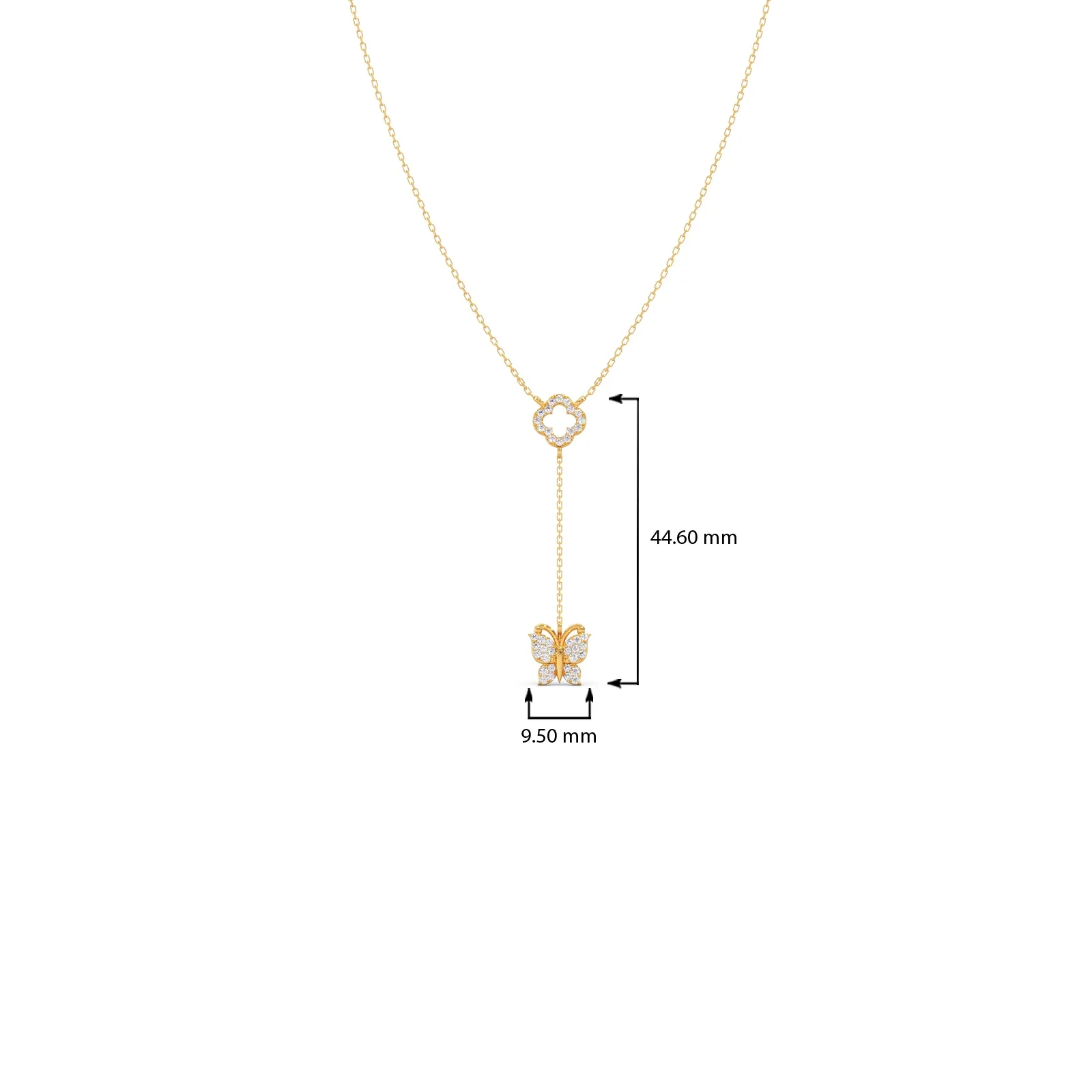 Delicate Diamond Butterfly Drop Necklace - Image 8