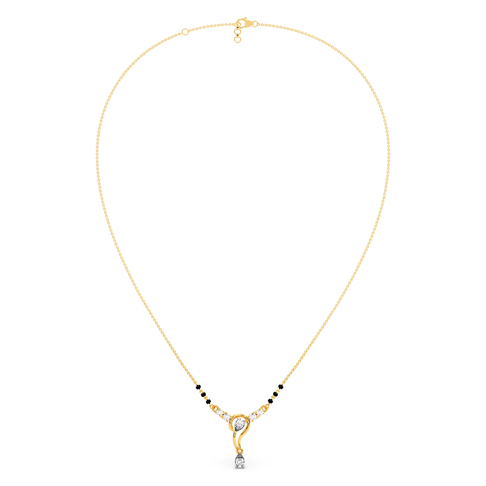 Delicate Pear and Round Diamond Mangalsutra - Image 3