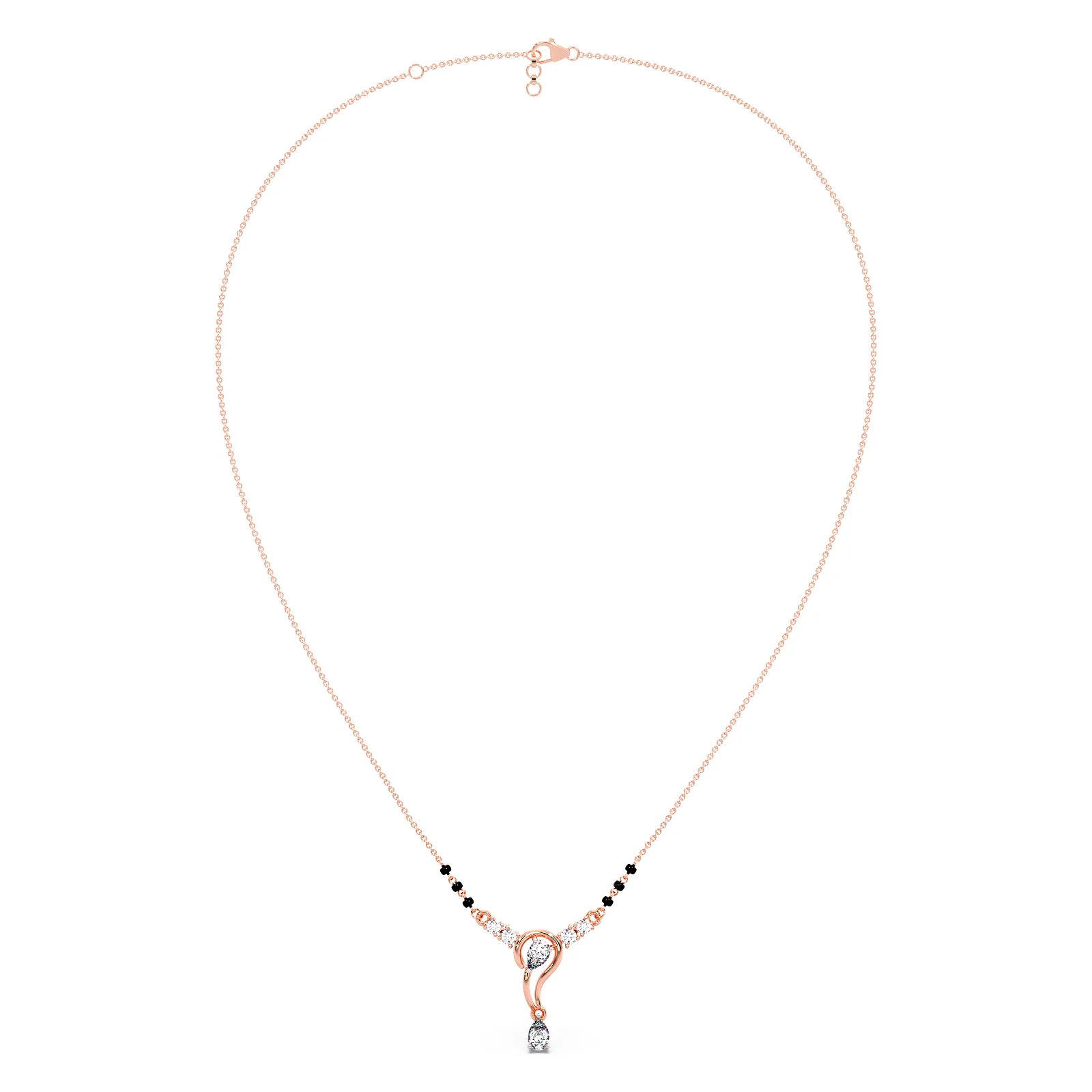 Delicate Pear and Round Diamond Mangalsutra - Image 7