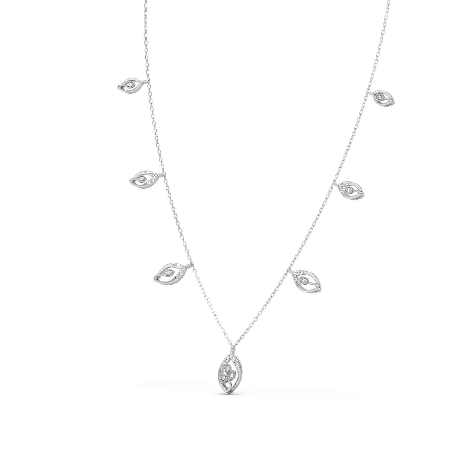 Delicate Pear-Cut Diamond Charm Necklace - Image 10