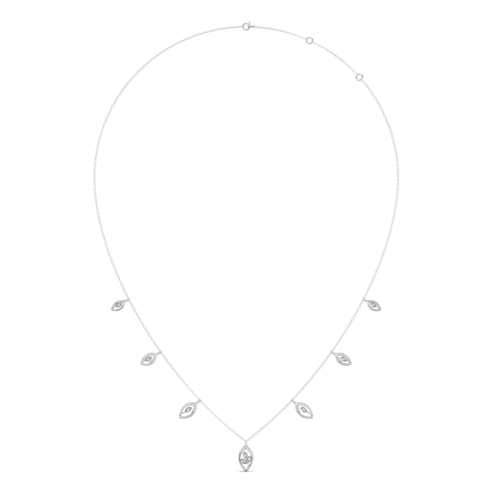Delicate Pear-Cut Diamond Charm Necklace - Image 11