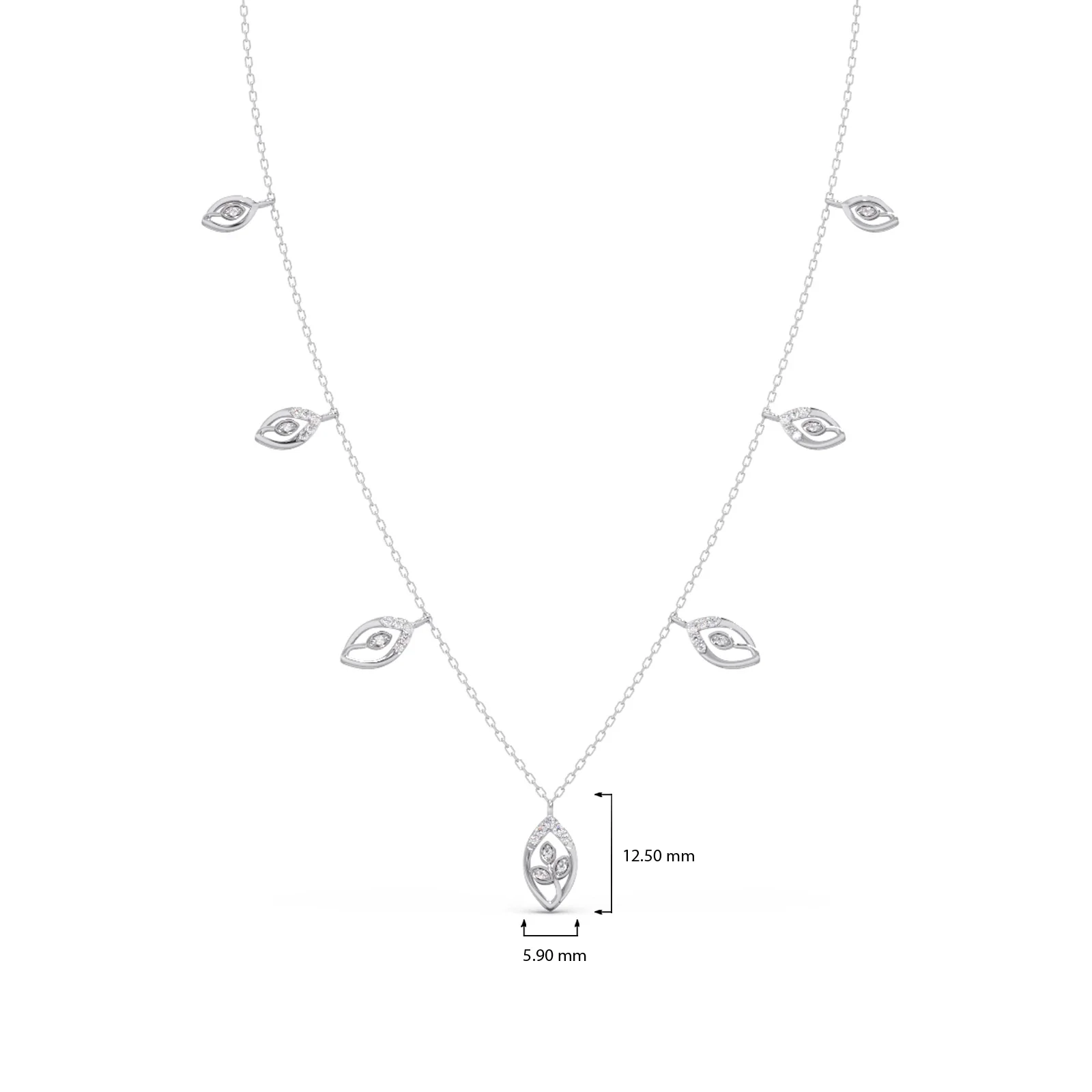Delicate Pear-Cut Diamond Charm Necklace - Image 12