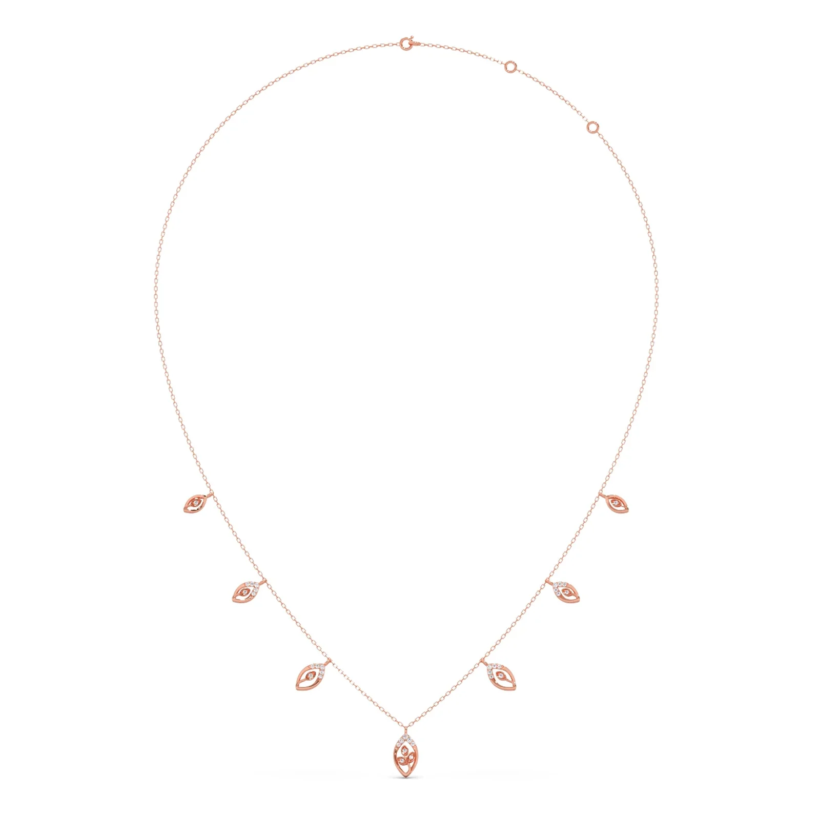 Delicate Pear-Cut Diamond Charm Necklace - Image 3