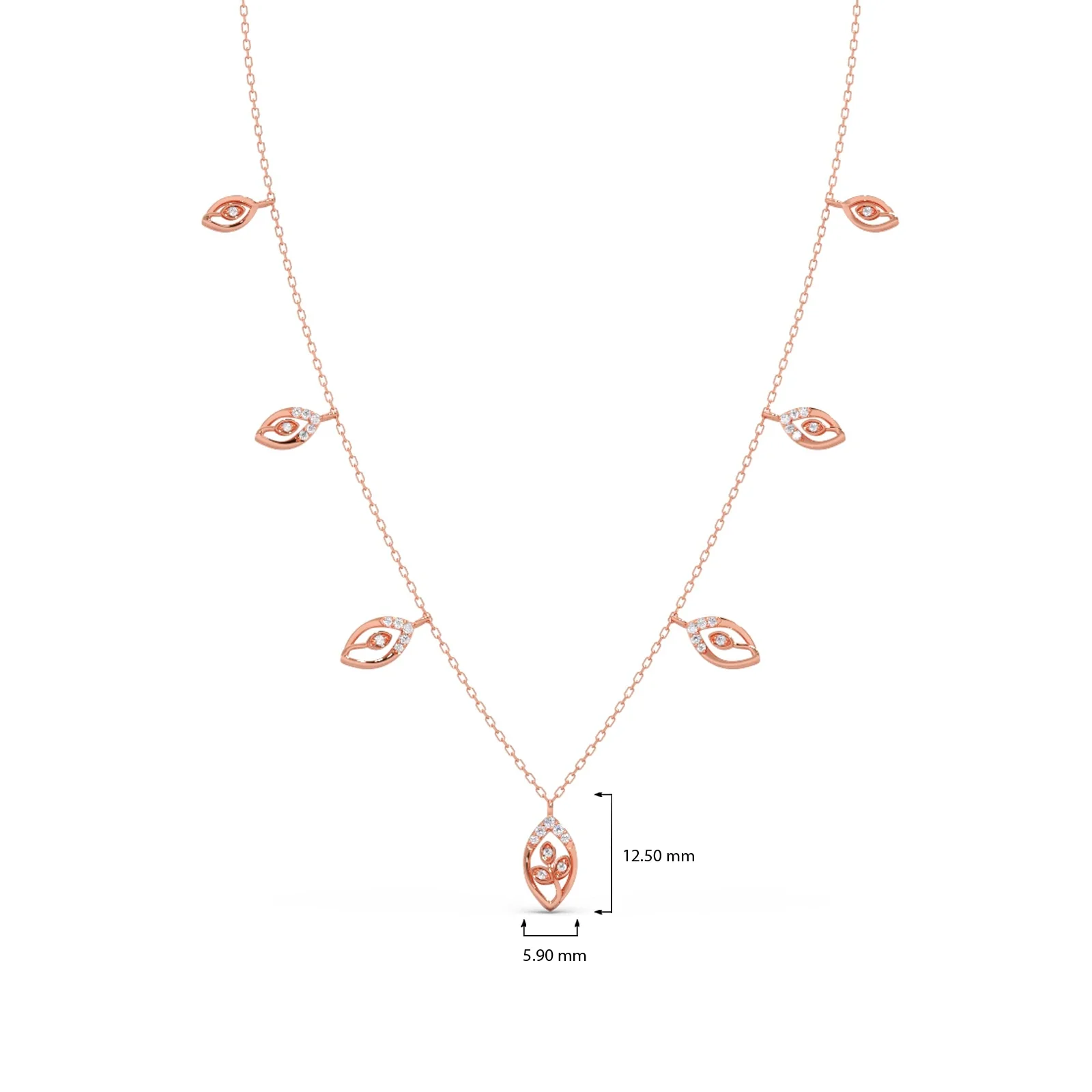 Delicate Pear-Cut Diamond Charm Necklace - Image 4