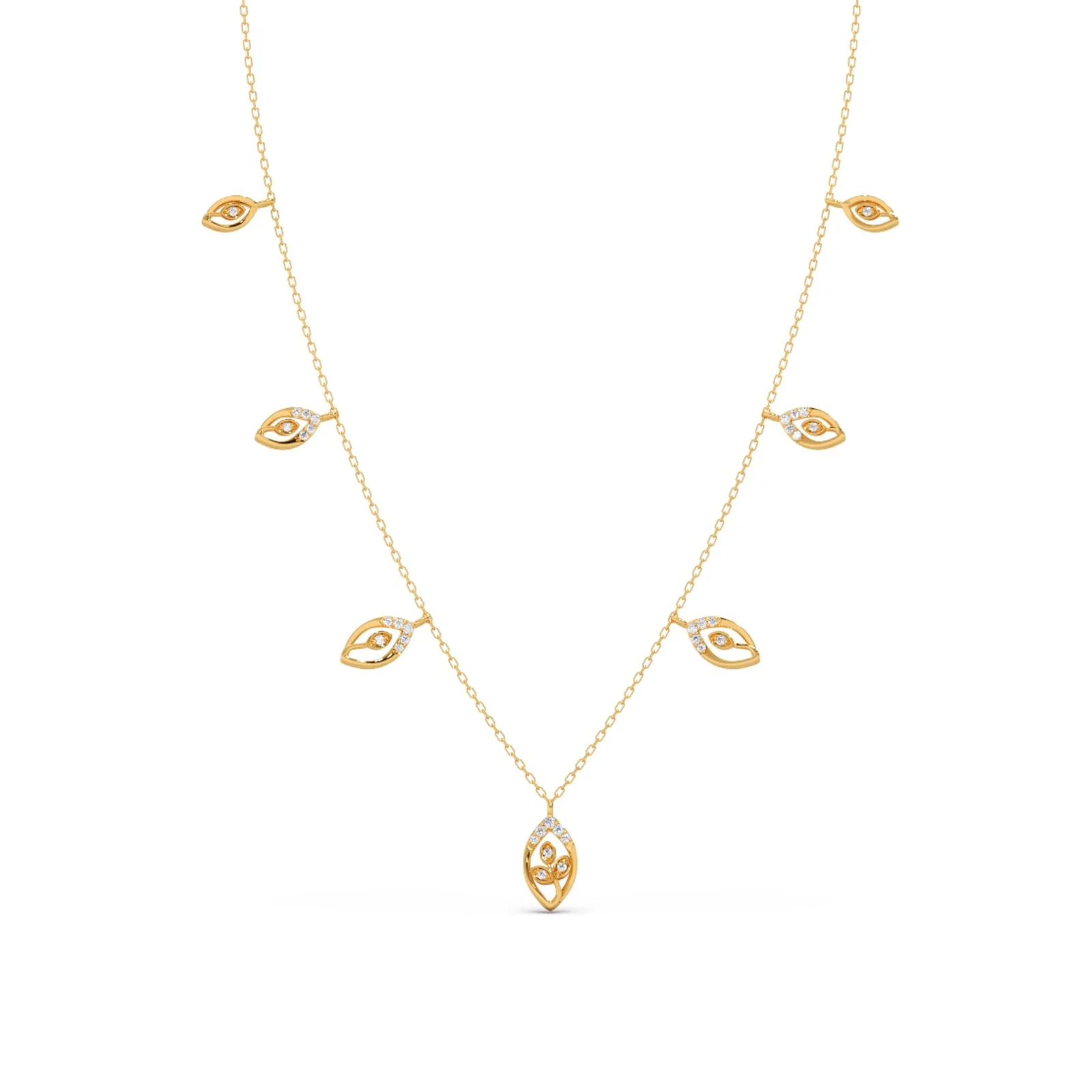Delicate Pear-Cut Diamond Charm Necklace - Image 5
