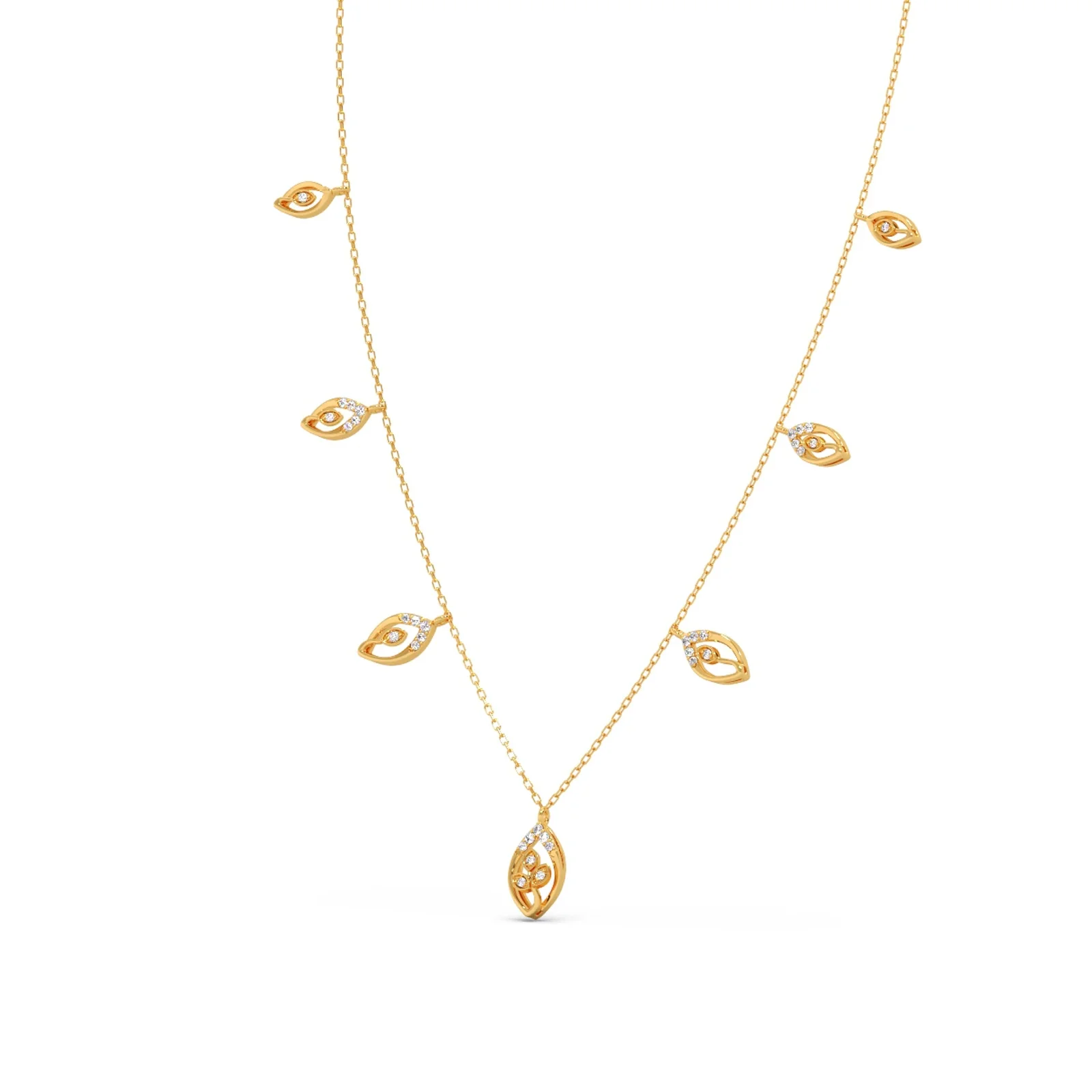 Delicate Pear-Cut Diamond Charm Necklace - Image 6