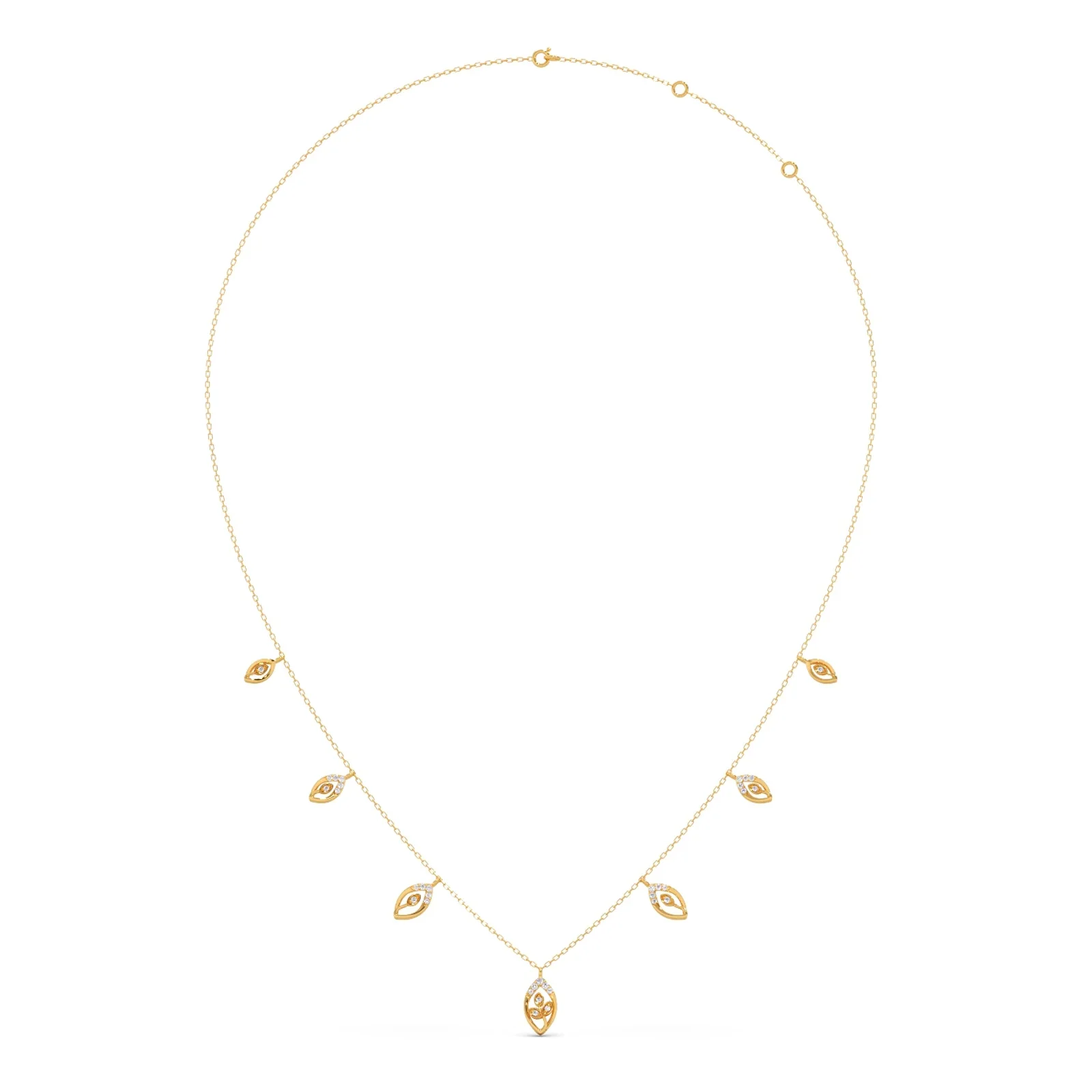 Delicate Pear-Cut Diamond Charm Necklace - Image 7