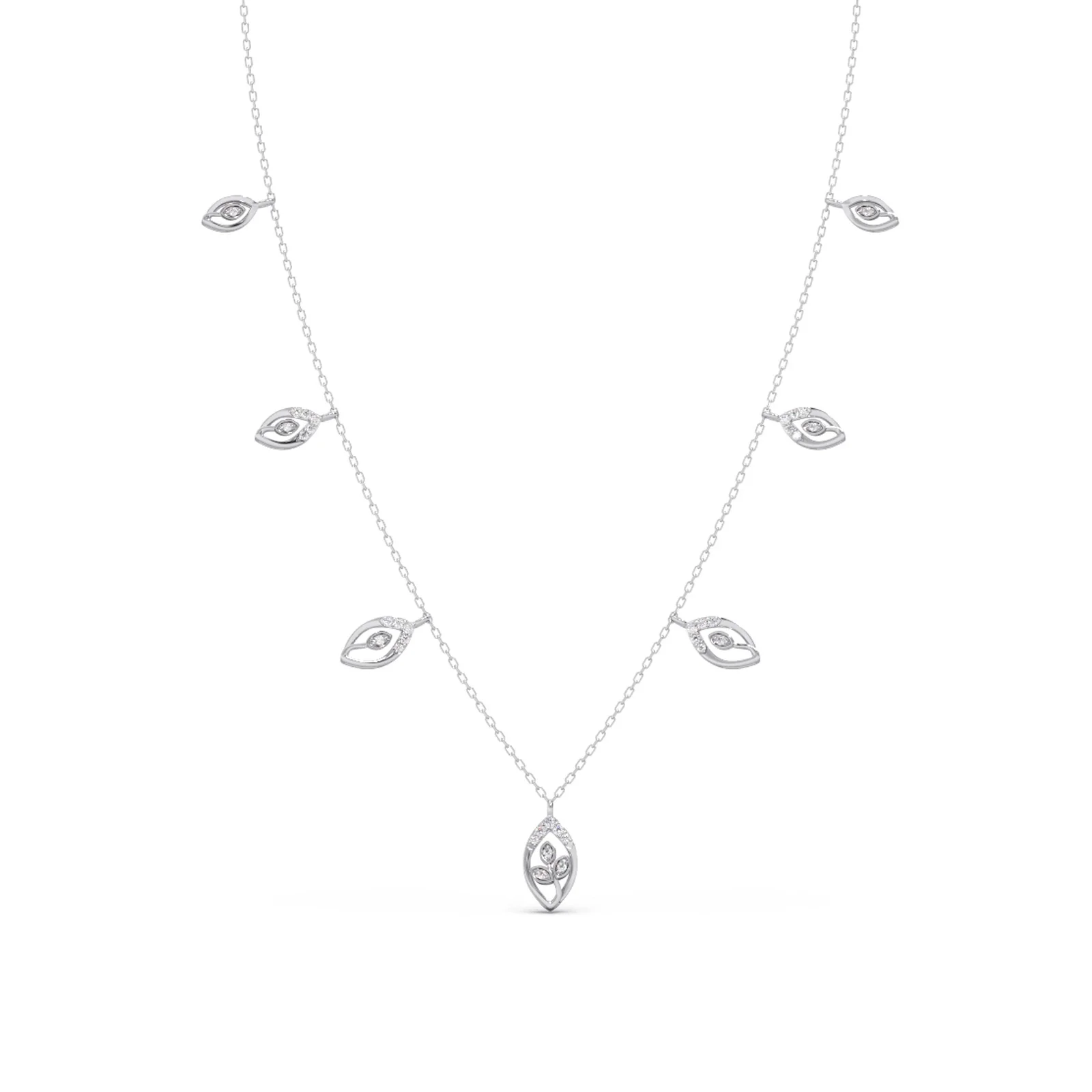 Delicate Pear-Cut Diamond Charm Necklace - Image 9