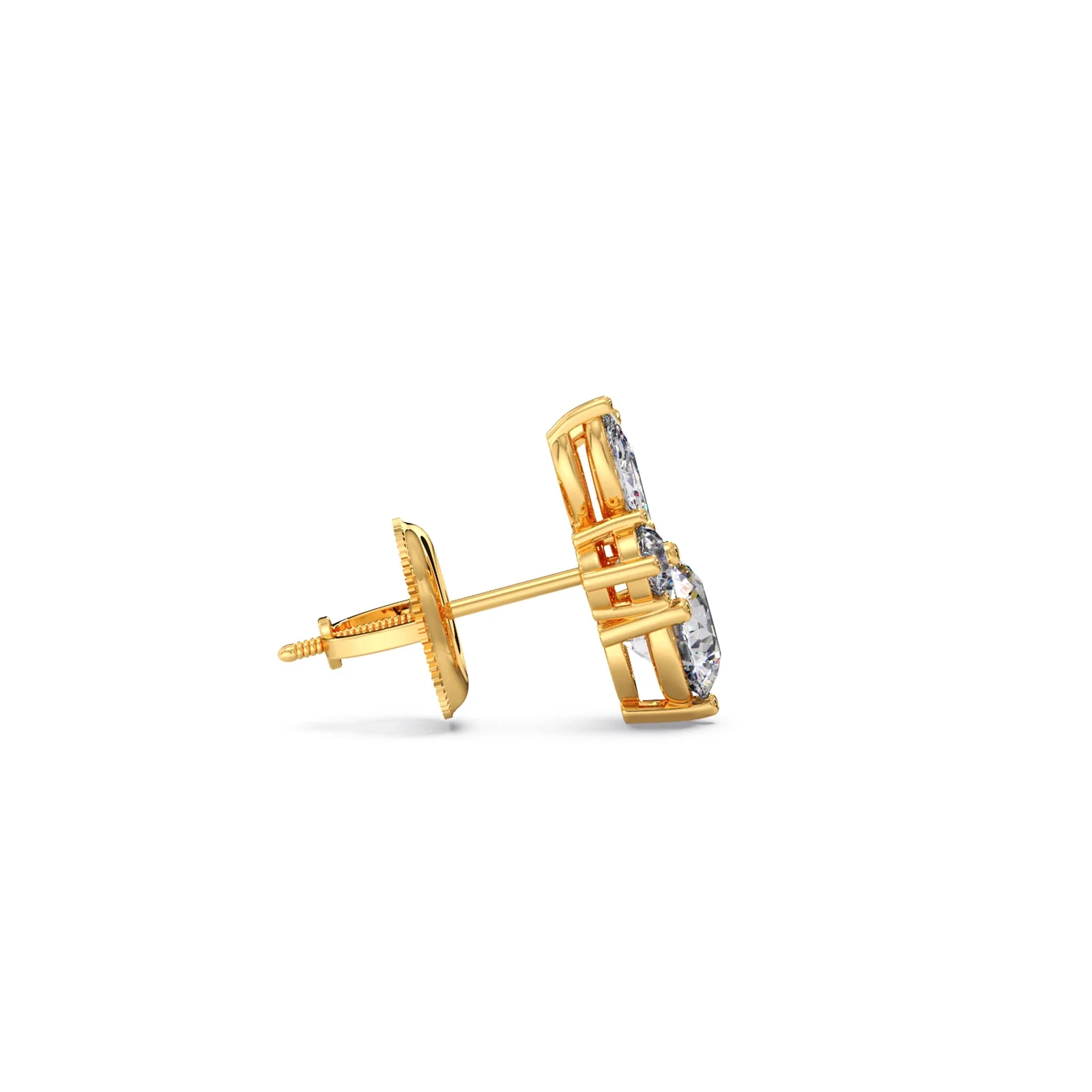 Diamond Floral Cluster Stud Earrings - Image 7