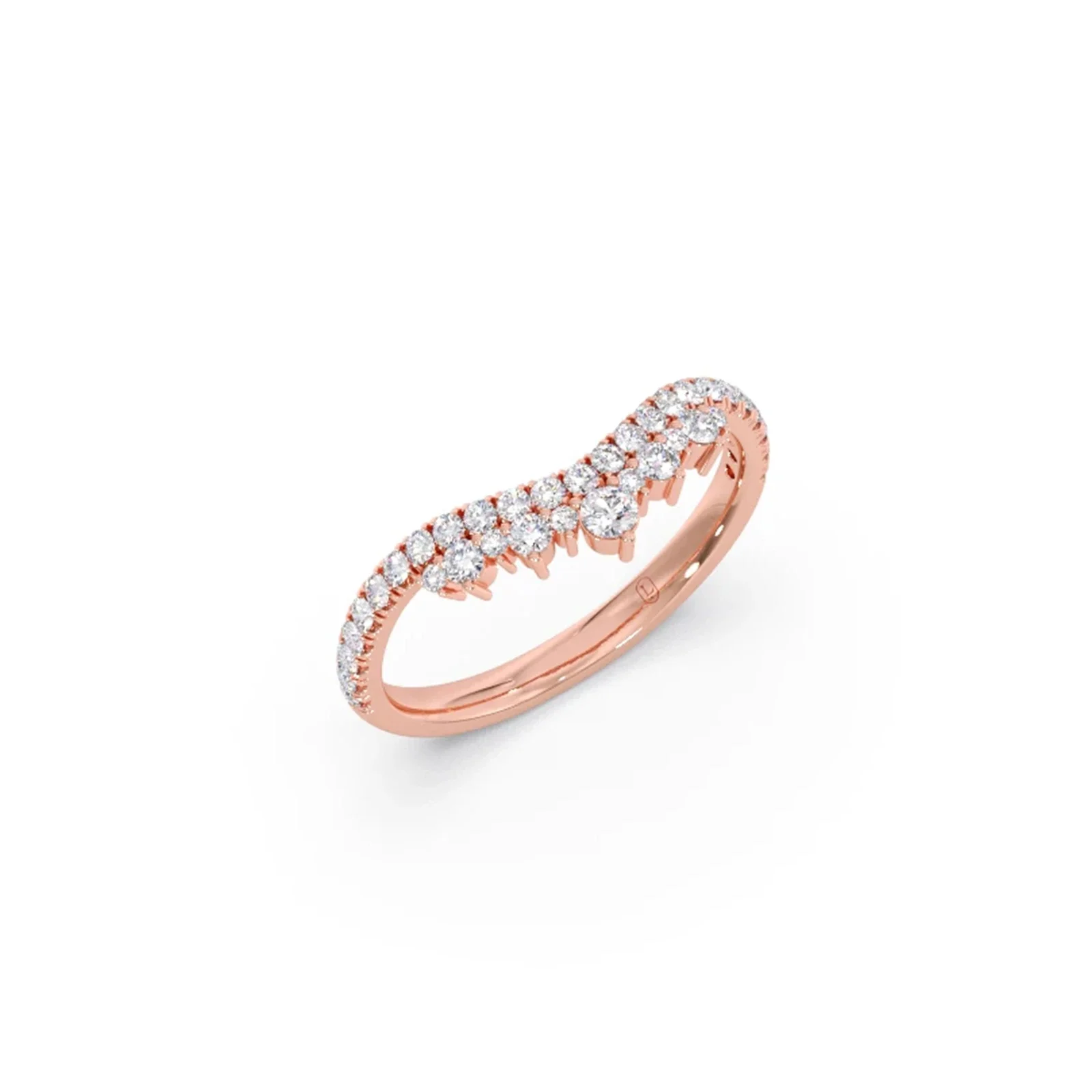 Double Cluster Layered Adjustable Chevron Ring - Image 5