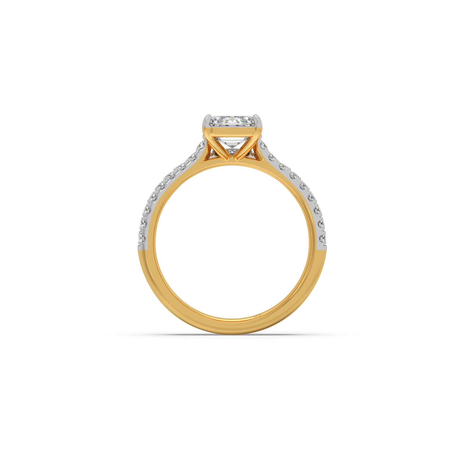 Dual Harmony Emerald Solitaire Diamond Ring - Image 3