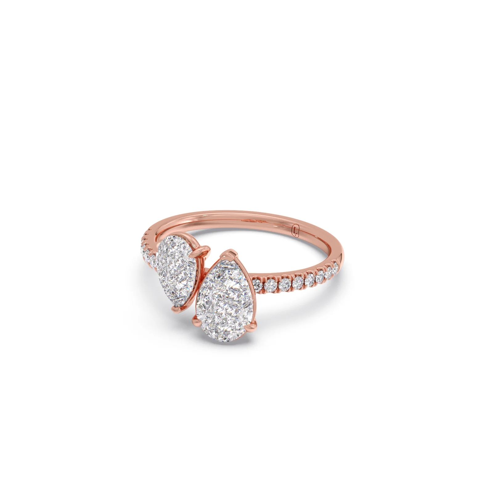 Duet Pear Diamond Ring - Image 8