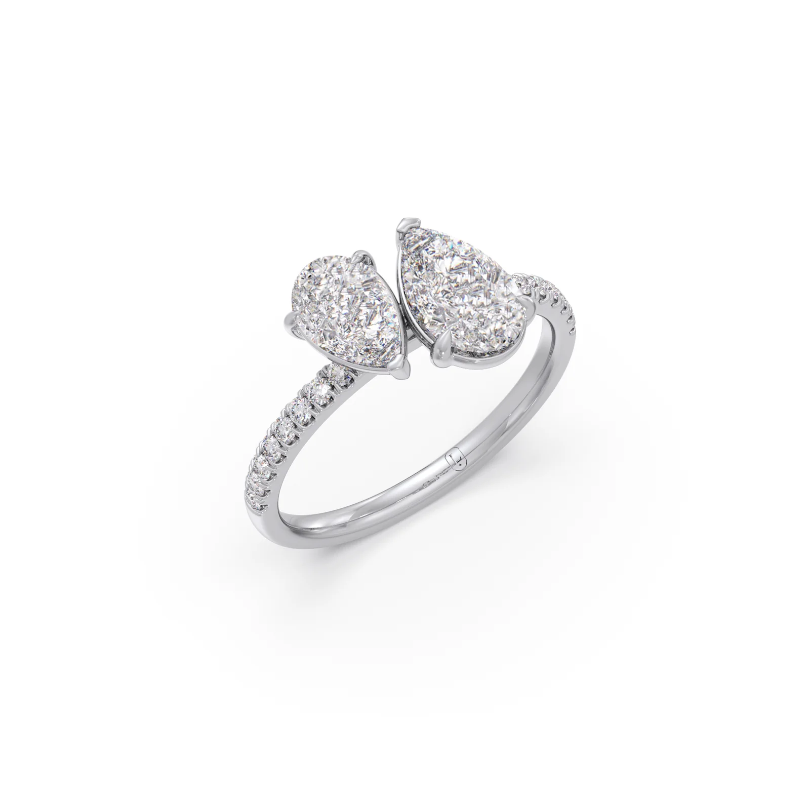 Duet Pear Diamond Ring - Image 9