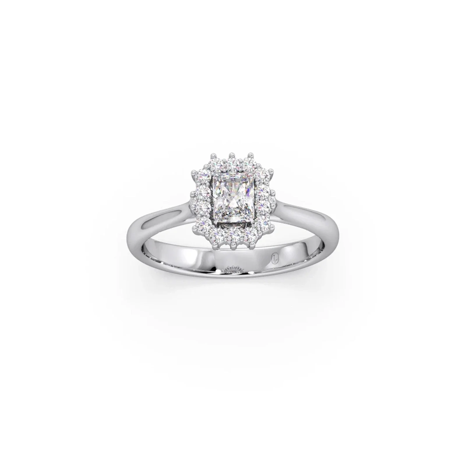 Emerald Shape Diamond with Halo Setting Ring - Image 10