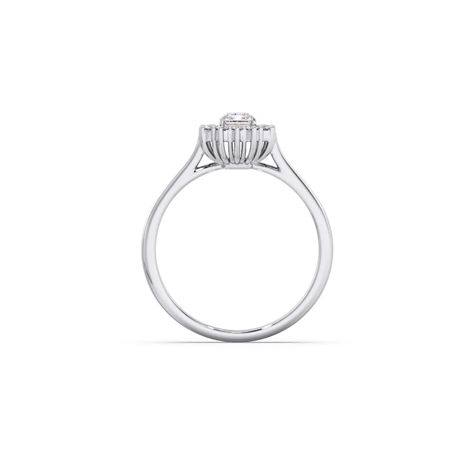 Emerald Shape Diamond with Halo Setting Ring - Image 11