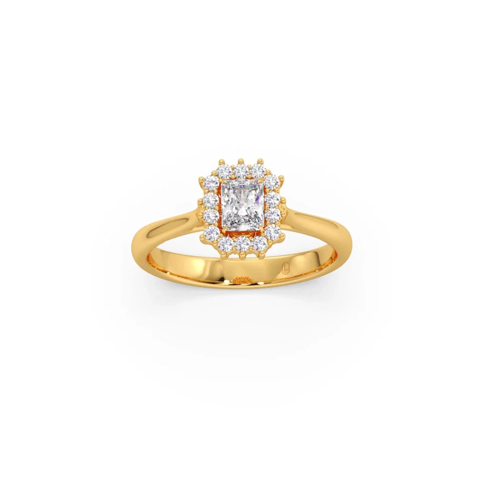 Emerald Shape Diamond with Halo Setting Ring - Image 6