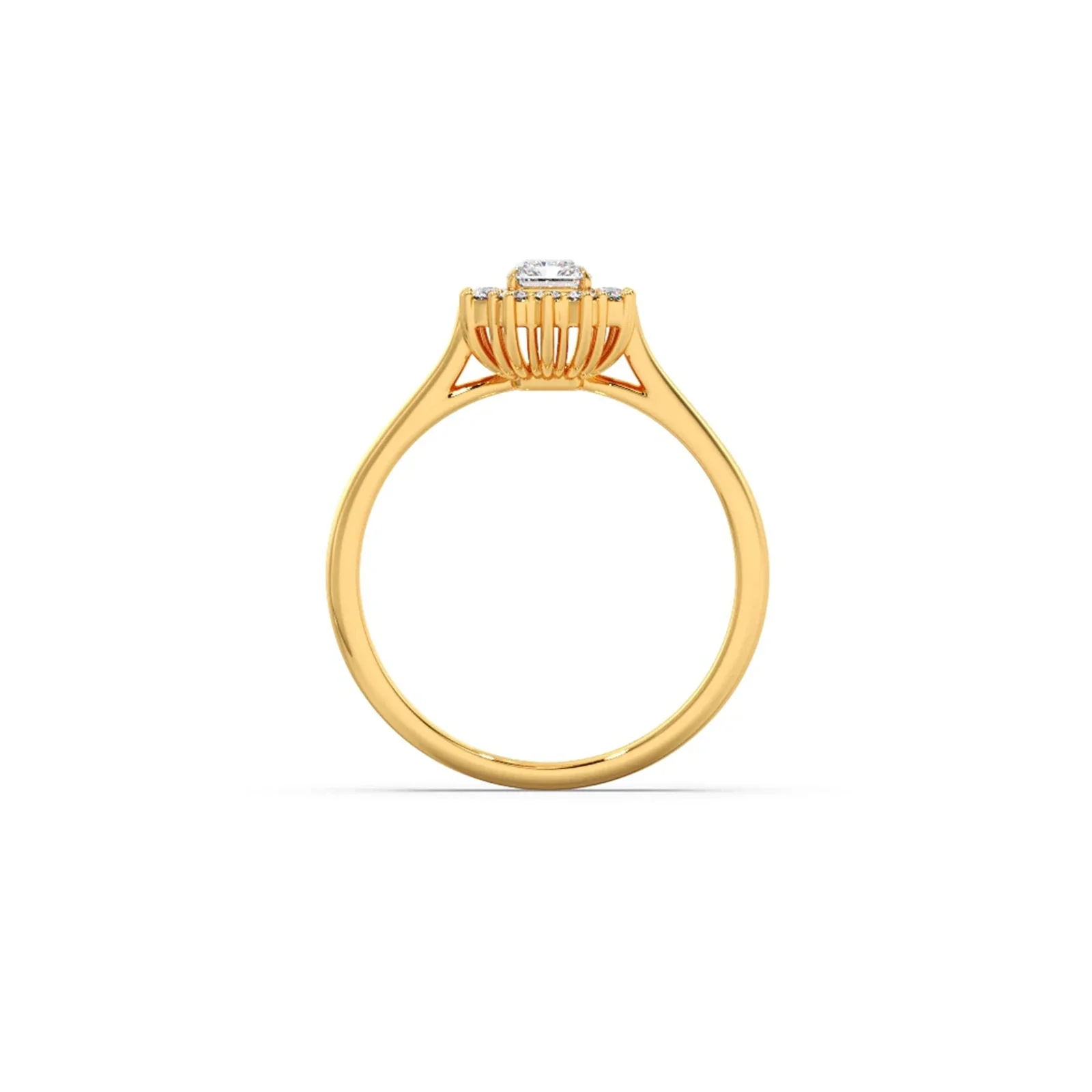 Emerald Shape Diamond with Halo Setting Ring - Image 7