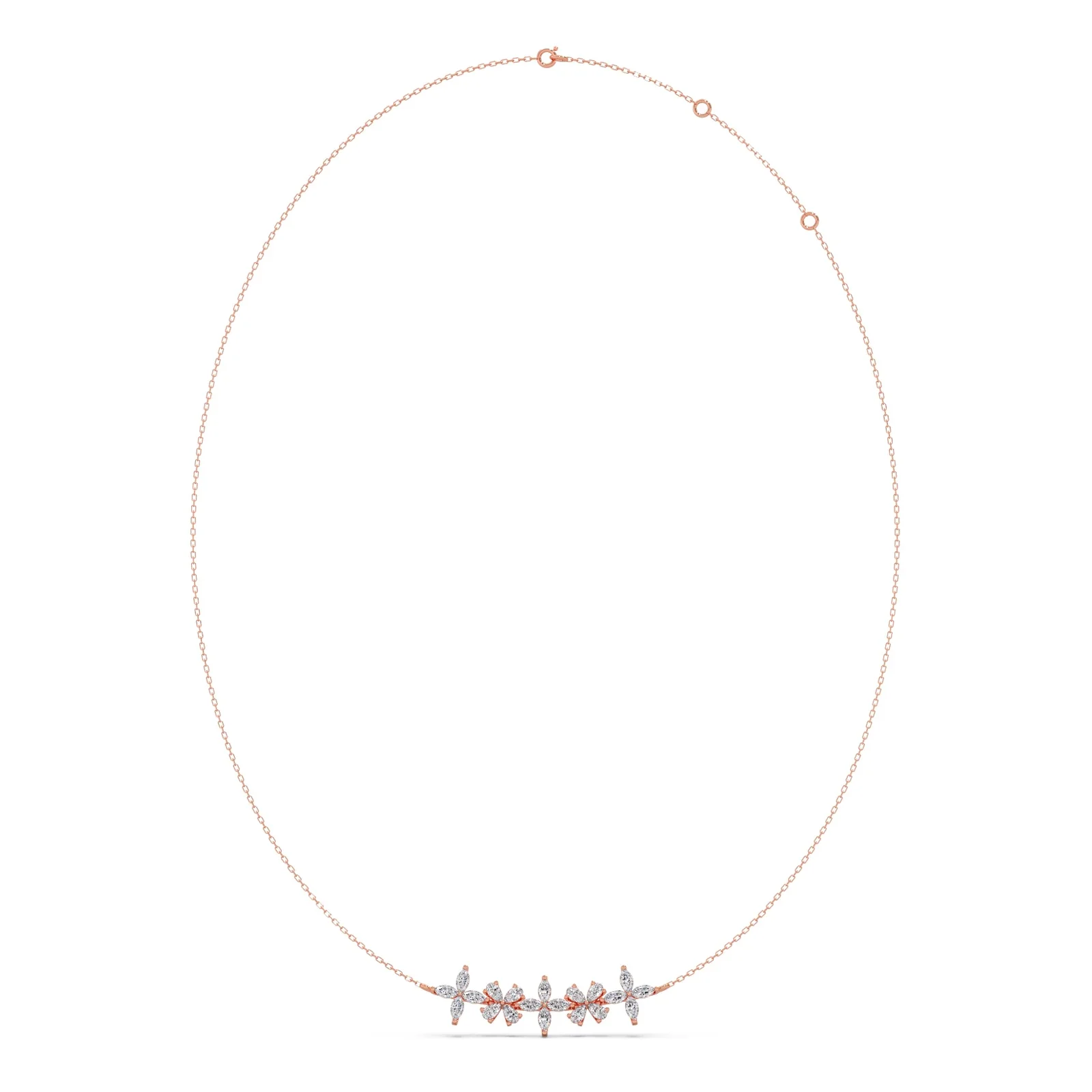 Exquisite Marquise & Pear Diamond Cluster Necklace - Image 7