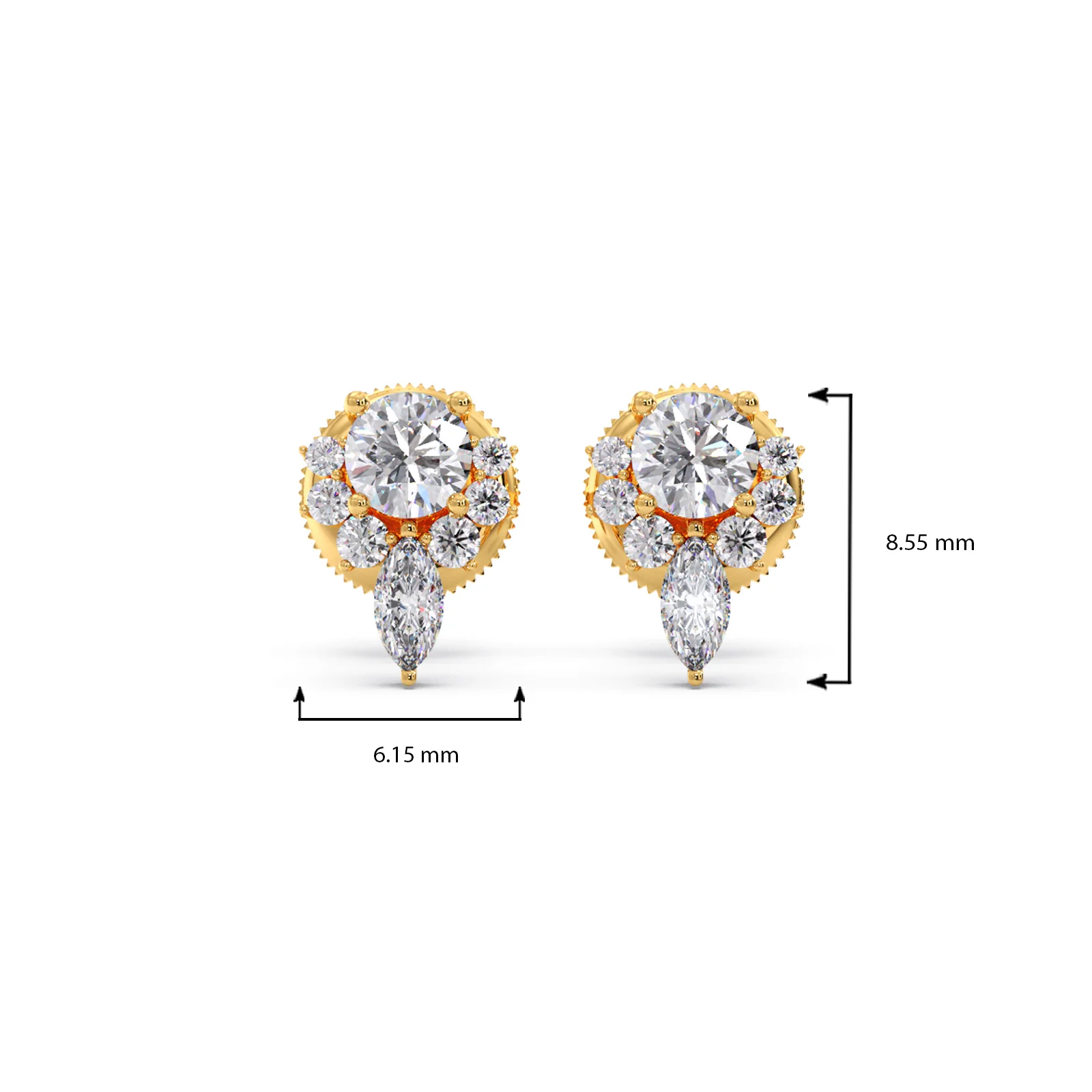 Floral Cluster Stud Earrings - Image 4