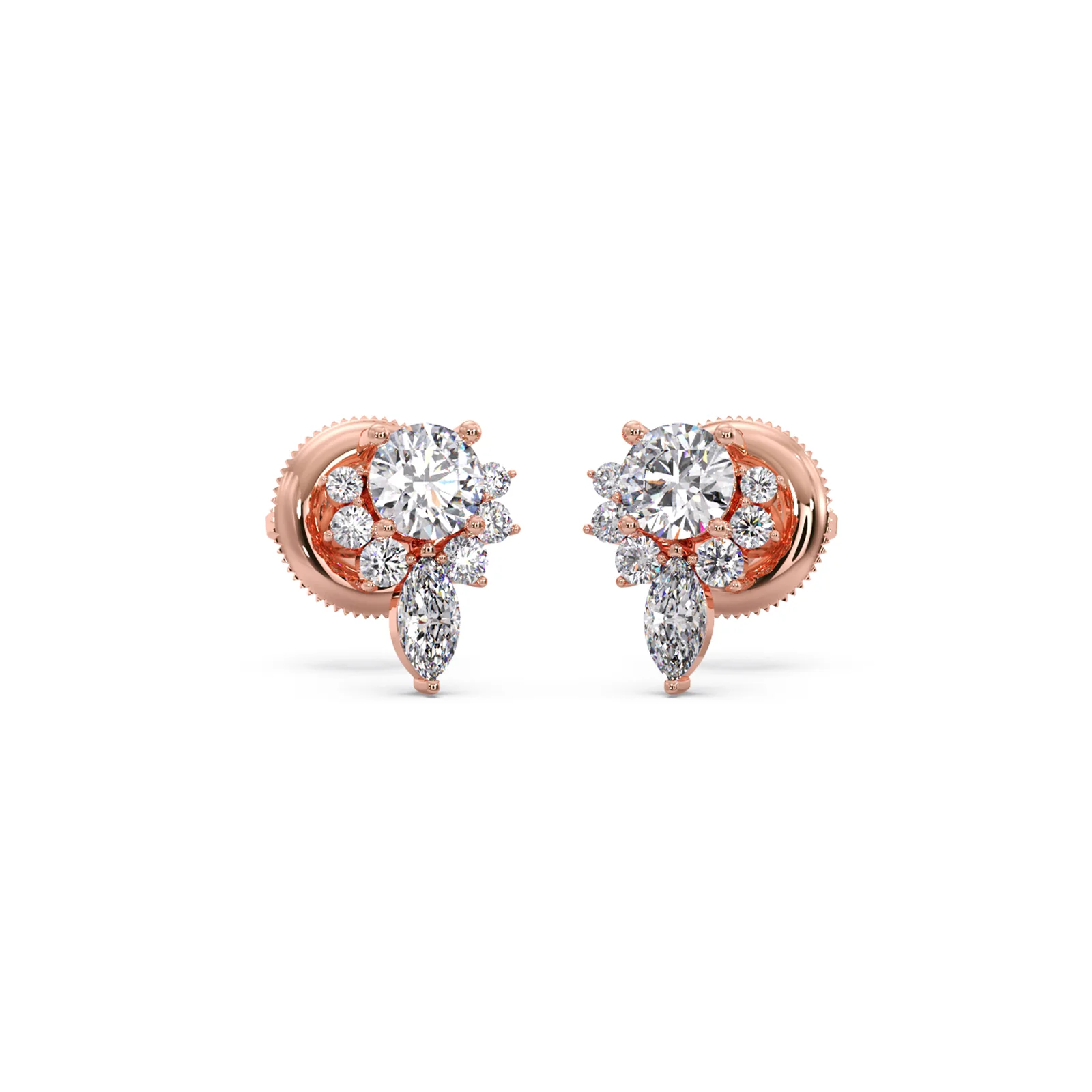 Floral Cluster Stud Earrings - Image 5