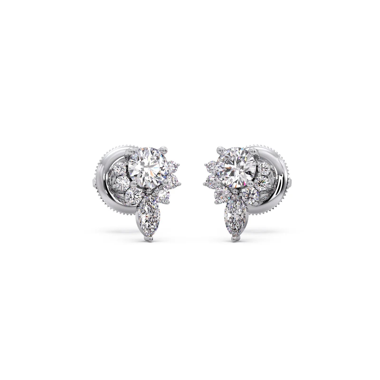 Floral Cluster Stud Earrings - Image 9