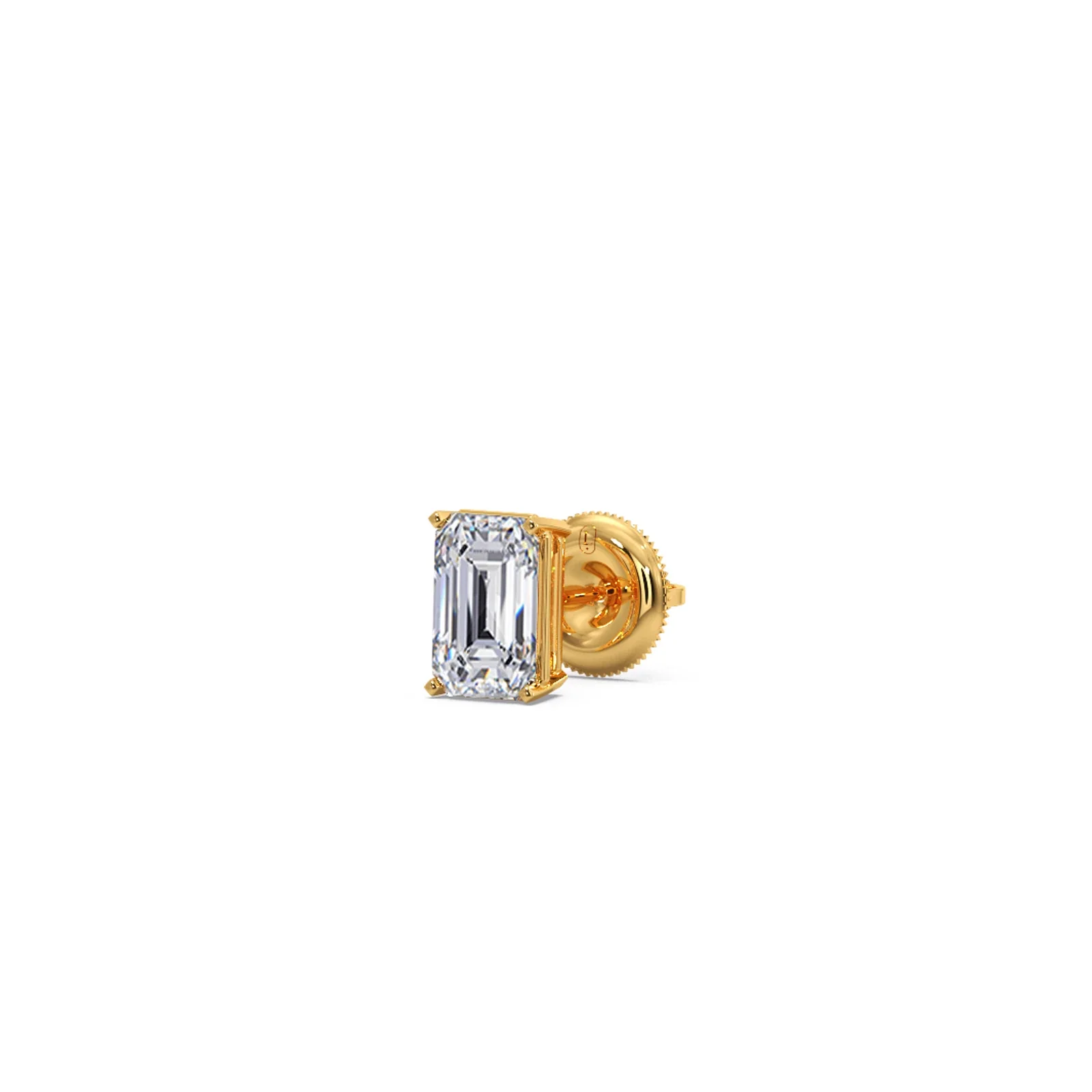 Four-Prong Emerald Cut Diamond Stud Earrings - Image 6