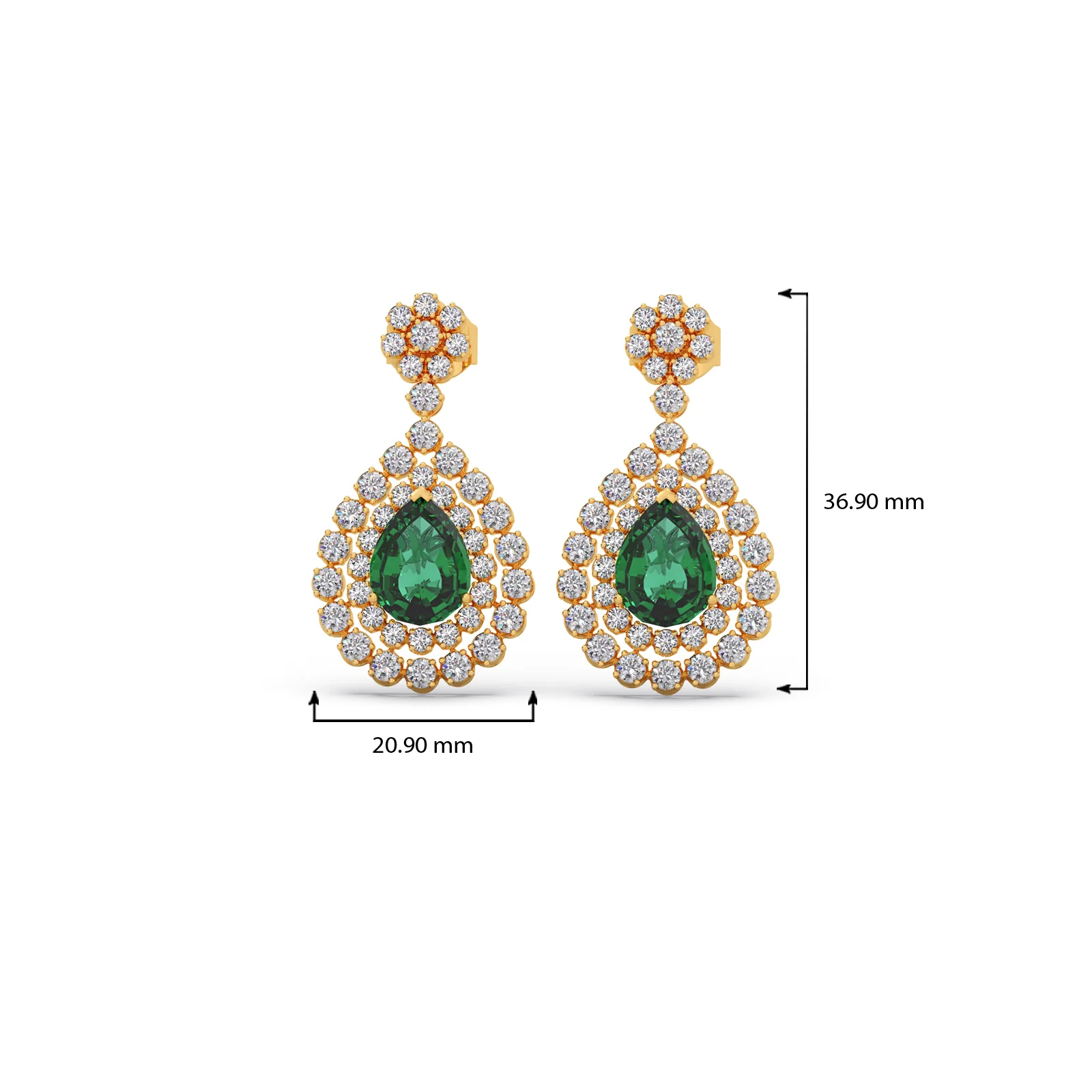 Gemstone and Diamond Chandelier Earrings - Image 4