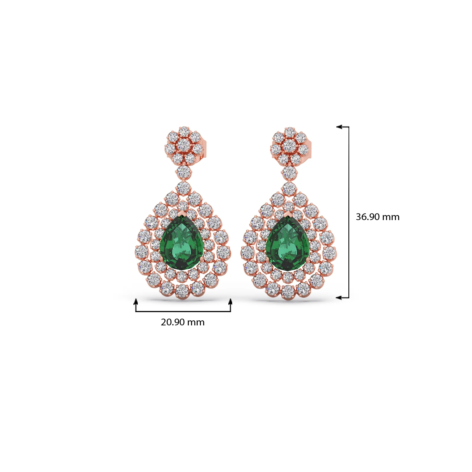 Gemstone and Diamond Chandelier Earrings - Image 8