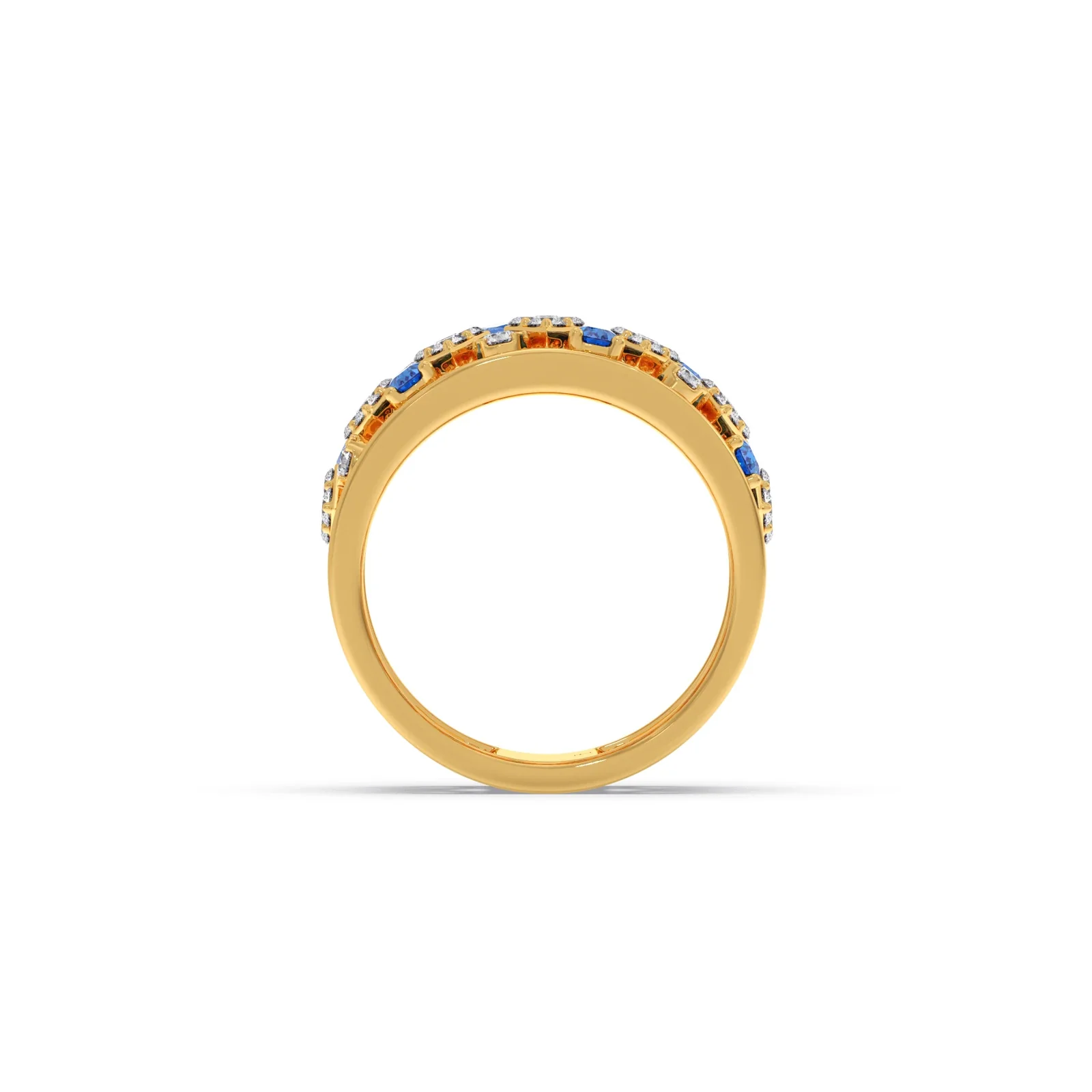 Gemstone & Diamond Wide Band Ring - Image 5