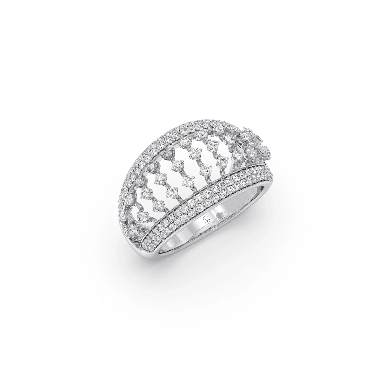 Grand Dome Multi-Row Diamond Ring - Image 11