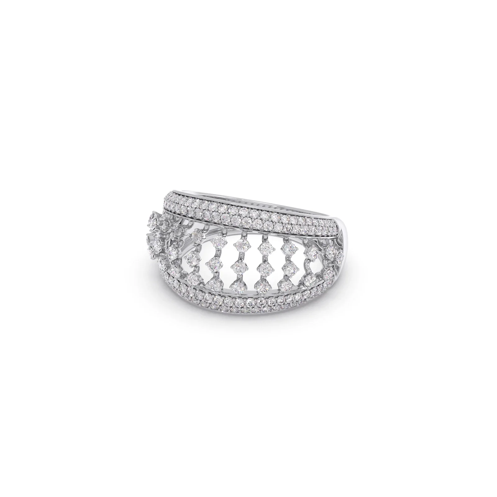Grand Dome Multi-Row Diamond Ring - Image 14