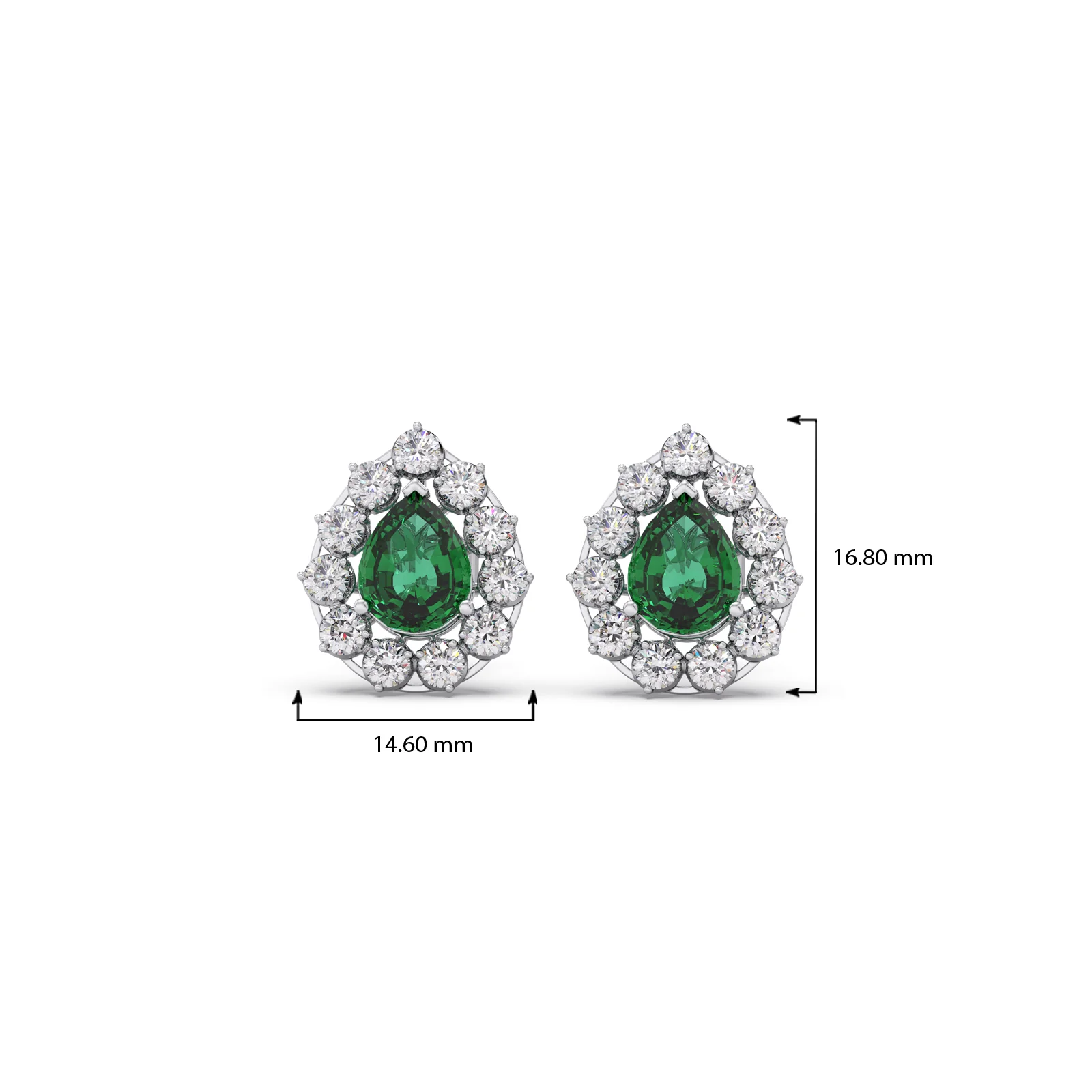 Green Gemstone and Diamond Blossom Earrings - Image 12