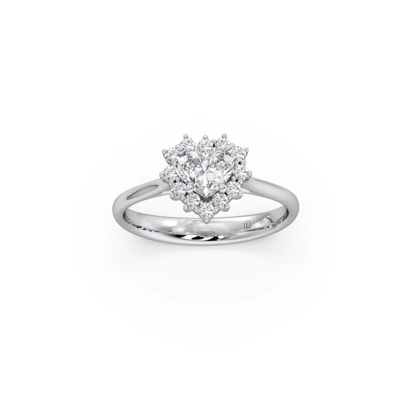 Heart Shape Diamond with Halo Setting Ring - Image 10