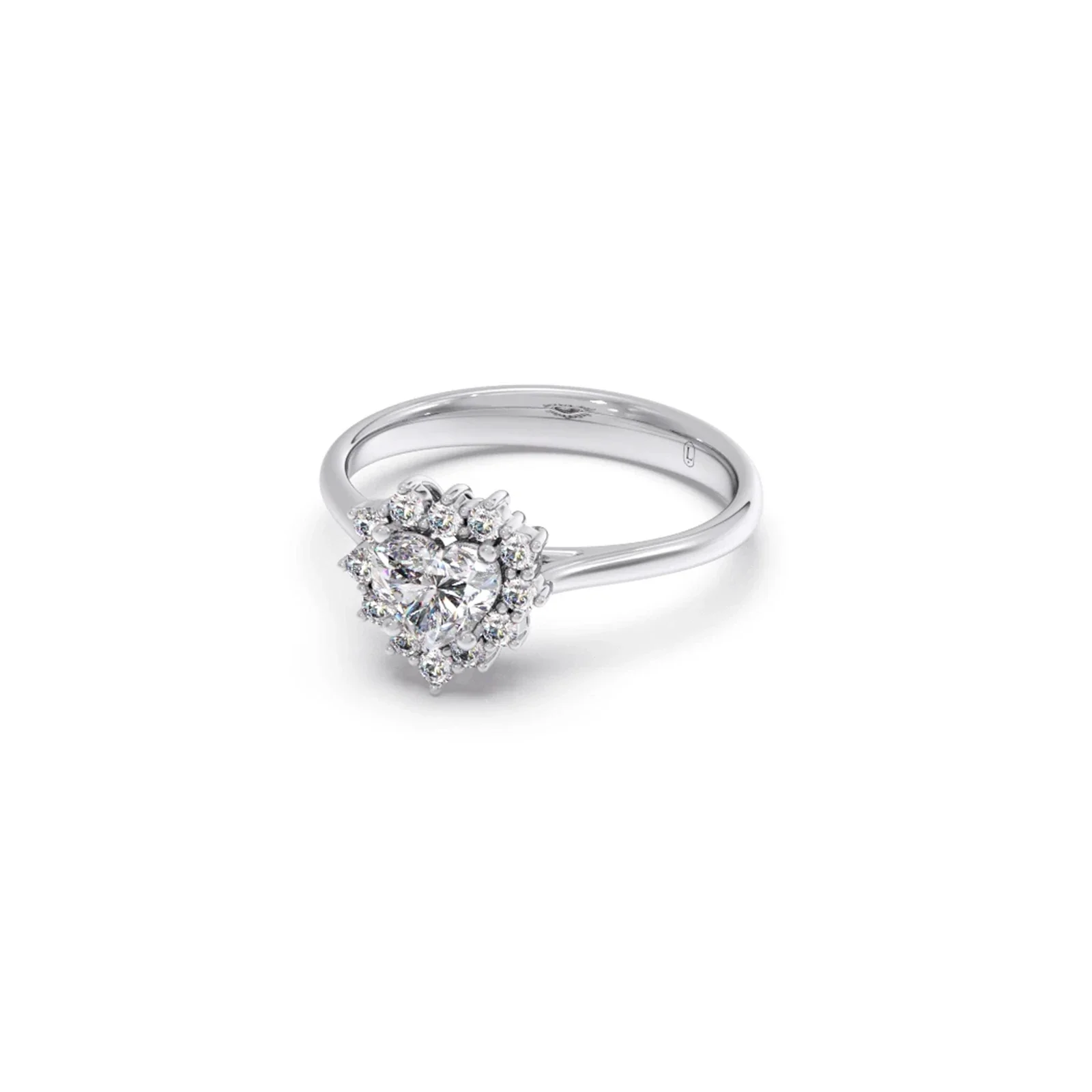 Heart Shape Diamond with Halo Setting Ring - Image 12