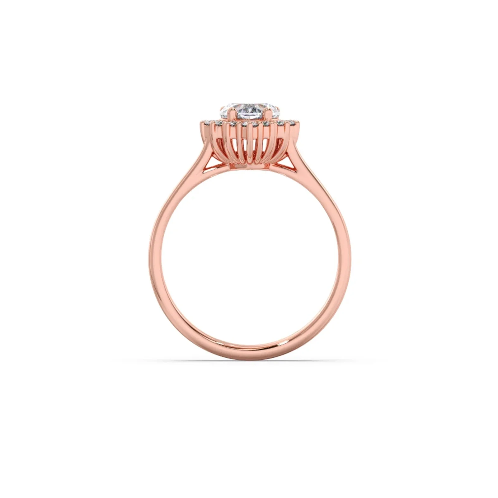 Heart Shape Diamond with Halo Setting Ring - Image 3