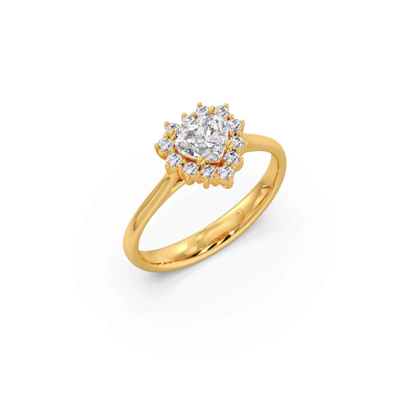 Heart Shape Diamond with Halo Setting Ring - Image 5