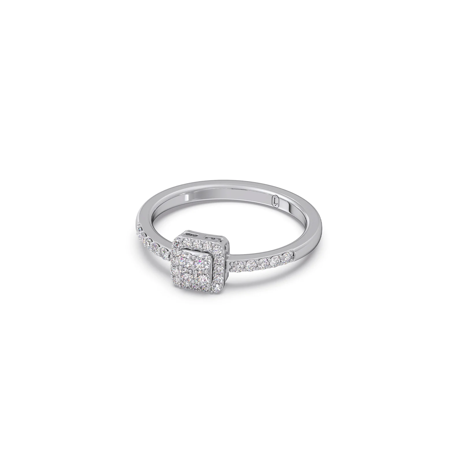 Illusion Square Halo Diamond Ring - Image 12